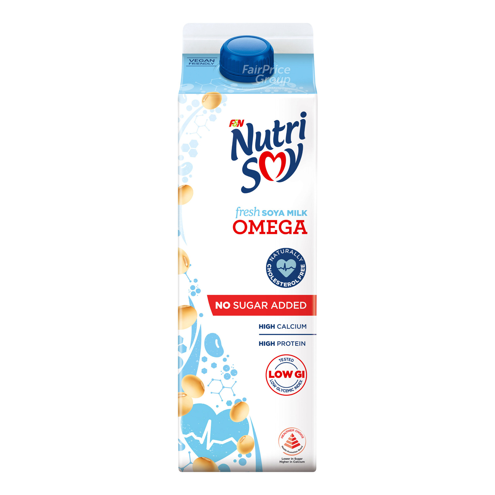 F&N NutriSoy High Calcium Fresh Soya Milk - Omega (No Sugar Added)