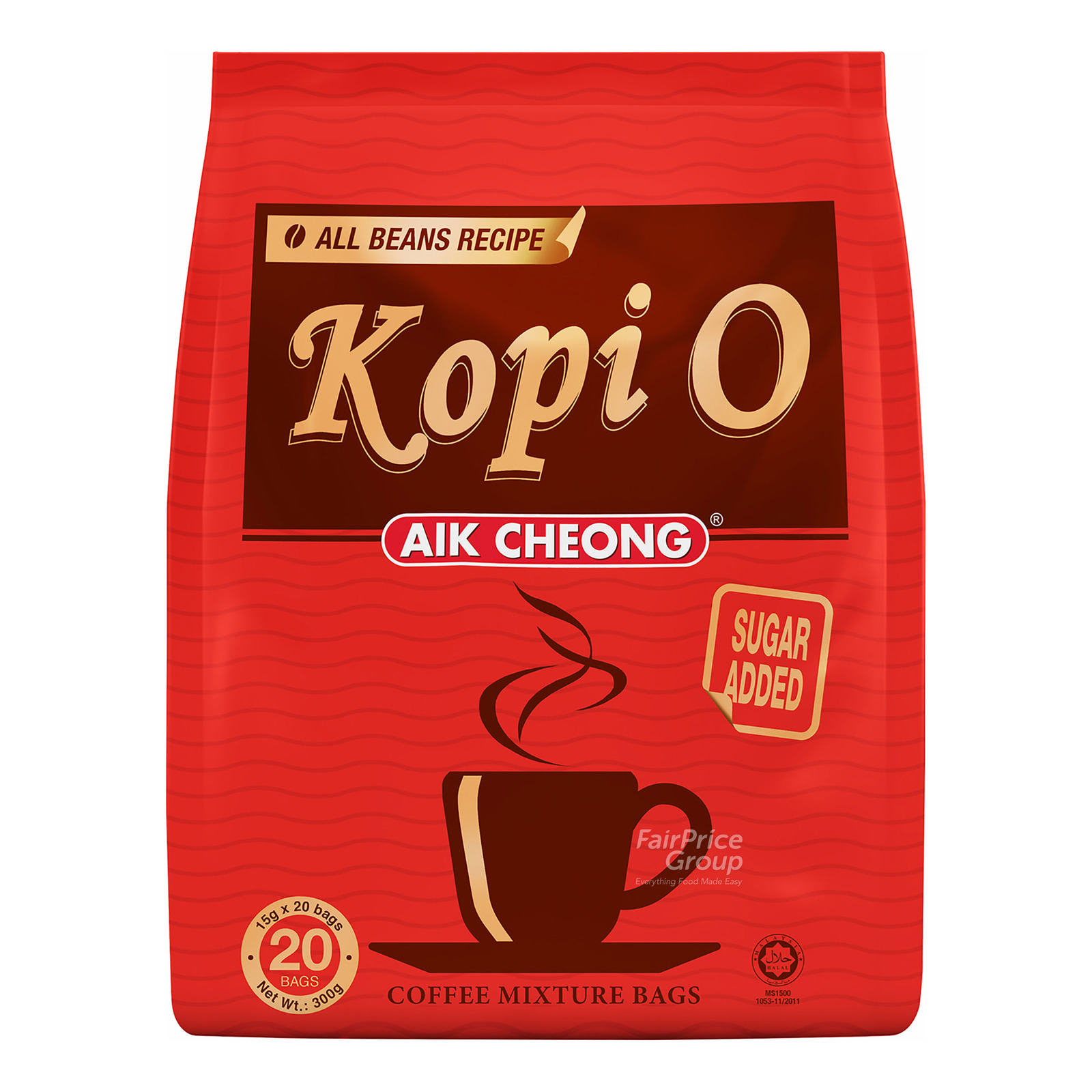 Aik Cheong 2 in 1 Kopi O Coffee Mixture Bags - Sugar Added