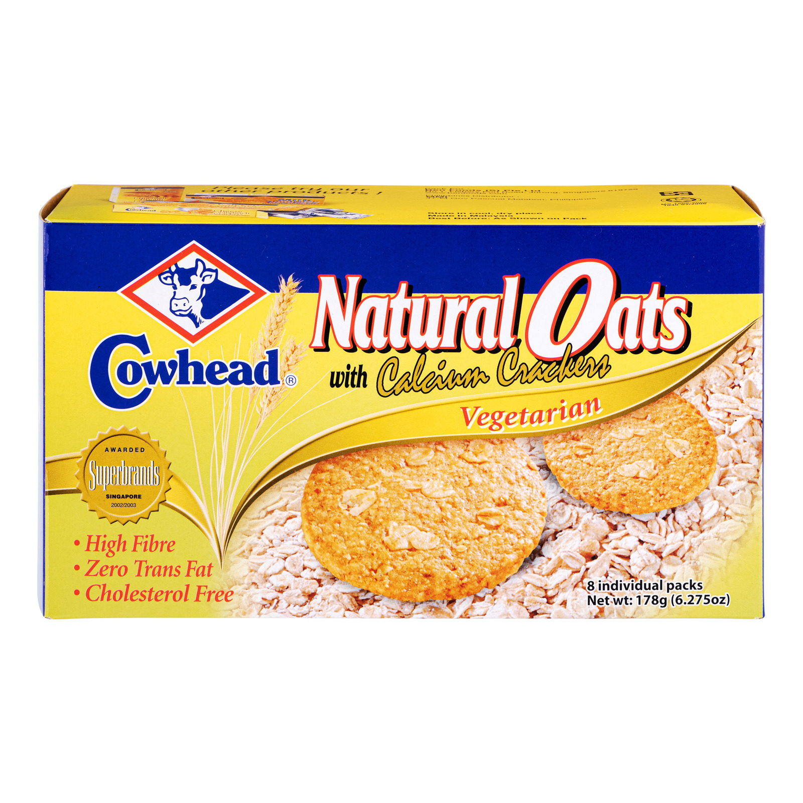 Cowhead Crackers - Natural Oats with Calcium