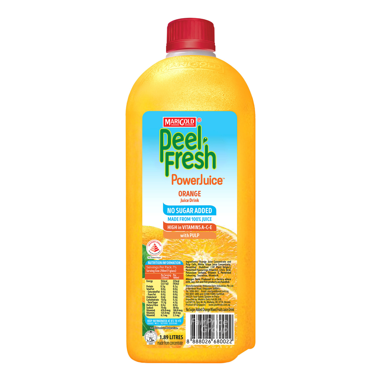 Marigold Peel Fresh Bottle Juice - Orange (No Sugar)