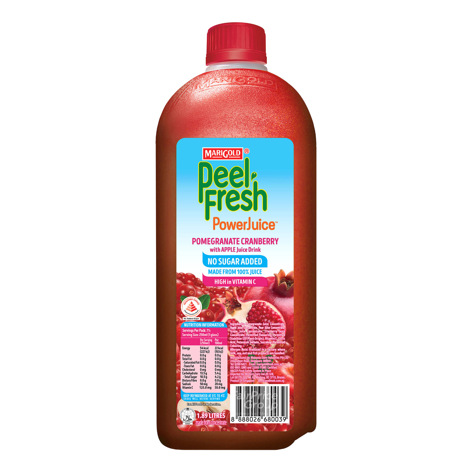 Marigold Peel Fresh Bottle Juice - Cranberry Apple (No Sugar)