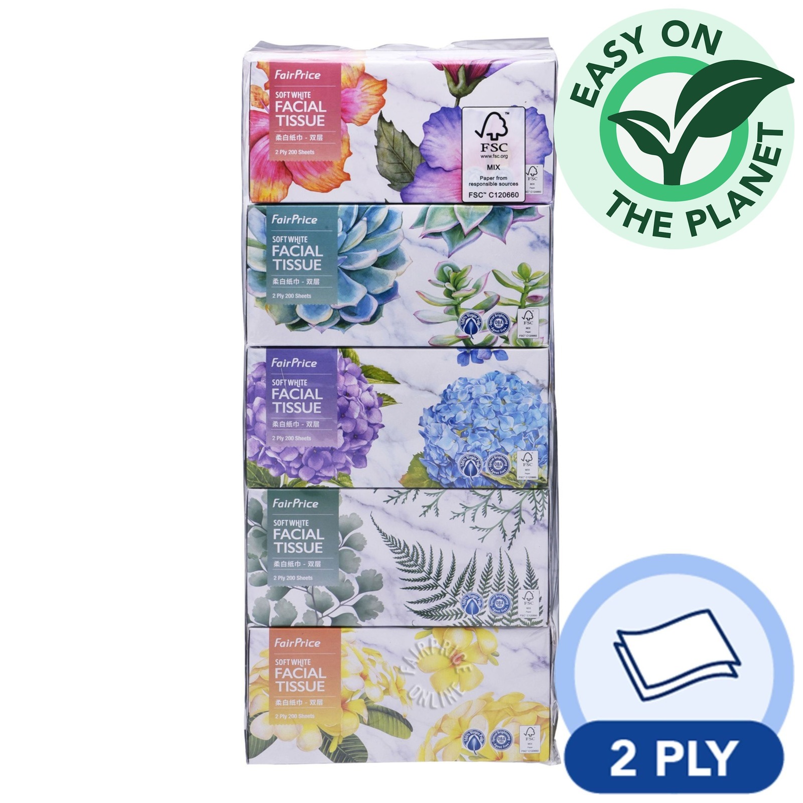FairPrice Soft White Facial Tissue - Box (2ply)