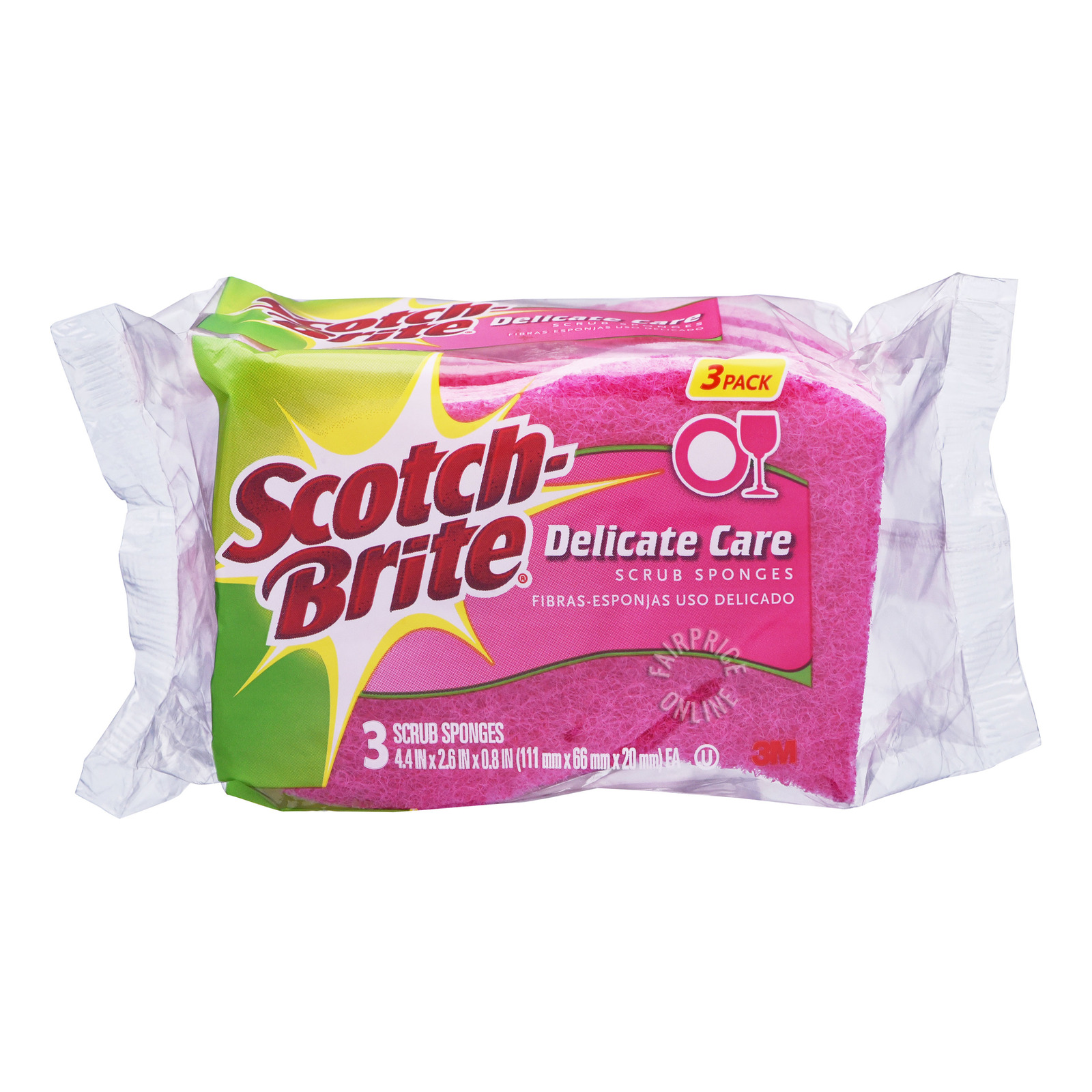 3M Scotch-Brite Scrub Sponges - Delicate Care (Pink)