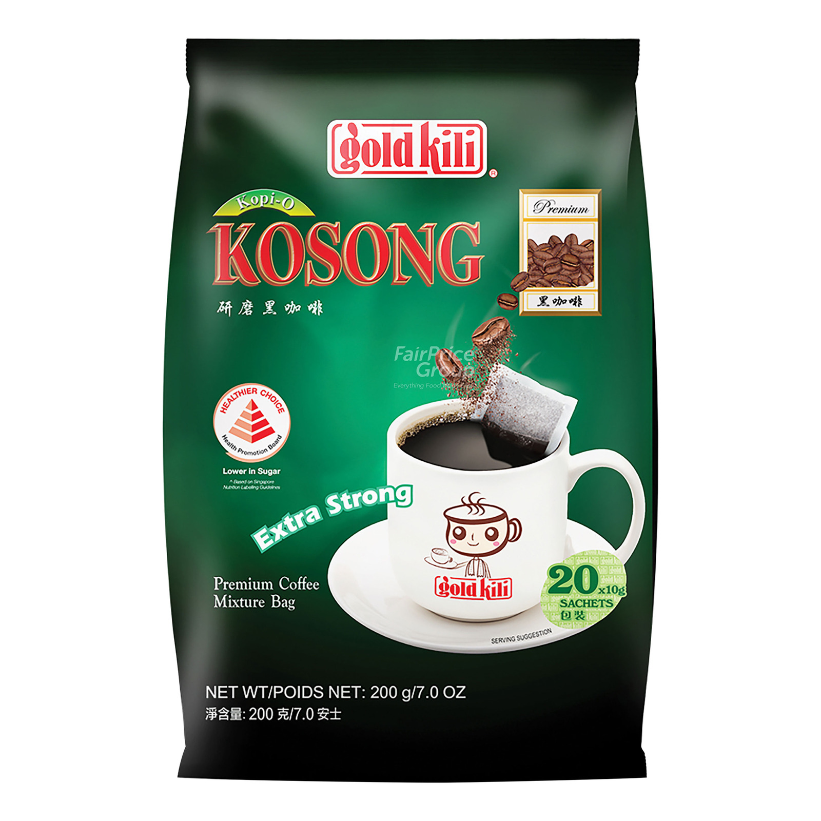 Gold Kili Kopi O Kosong - Extra Strong (No Cane Sugar Added)