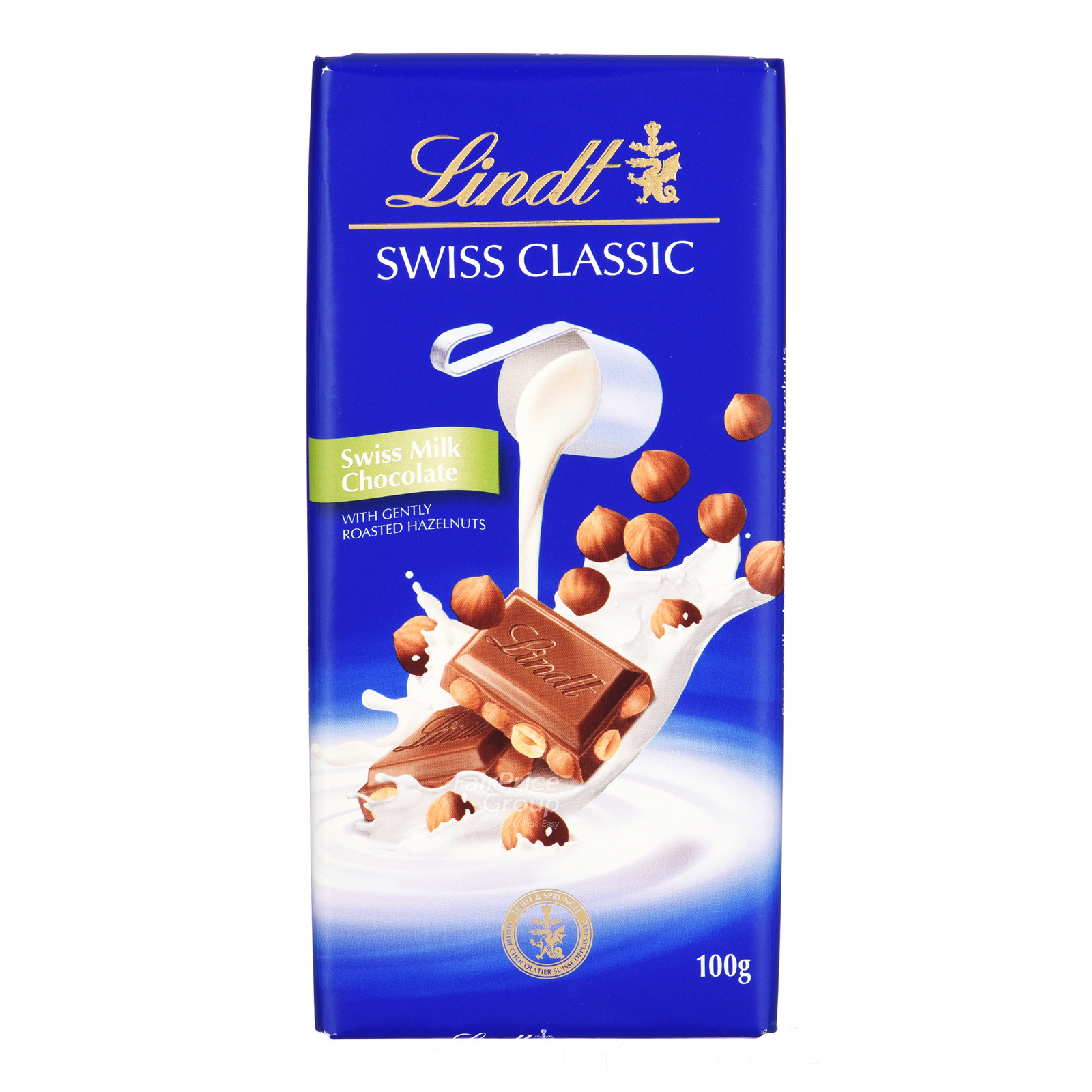 Lindt Swiss Classic Chocolate Bar - Milk with Roasted Hazelnuts