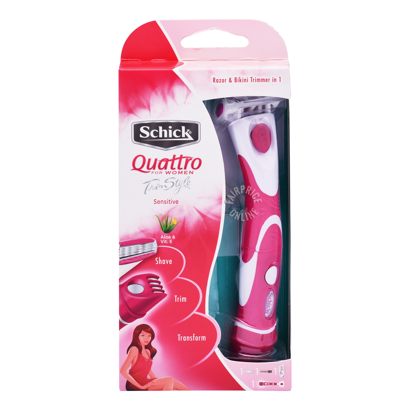 Schick Razor Set - Quattro For Women (Trim Style)
