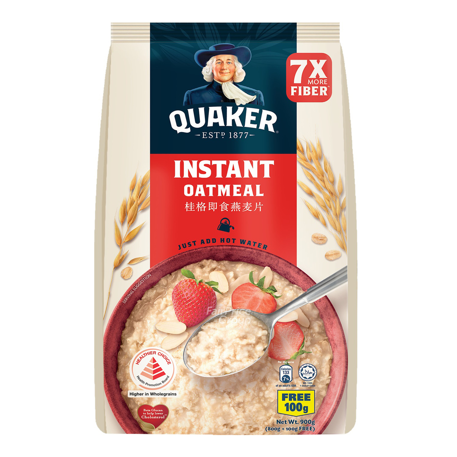 Quaker 100% Wholegrain Oatmeal Refill - Instant