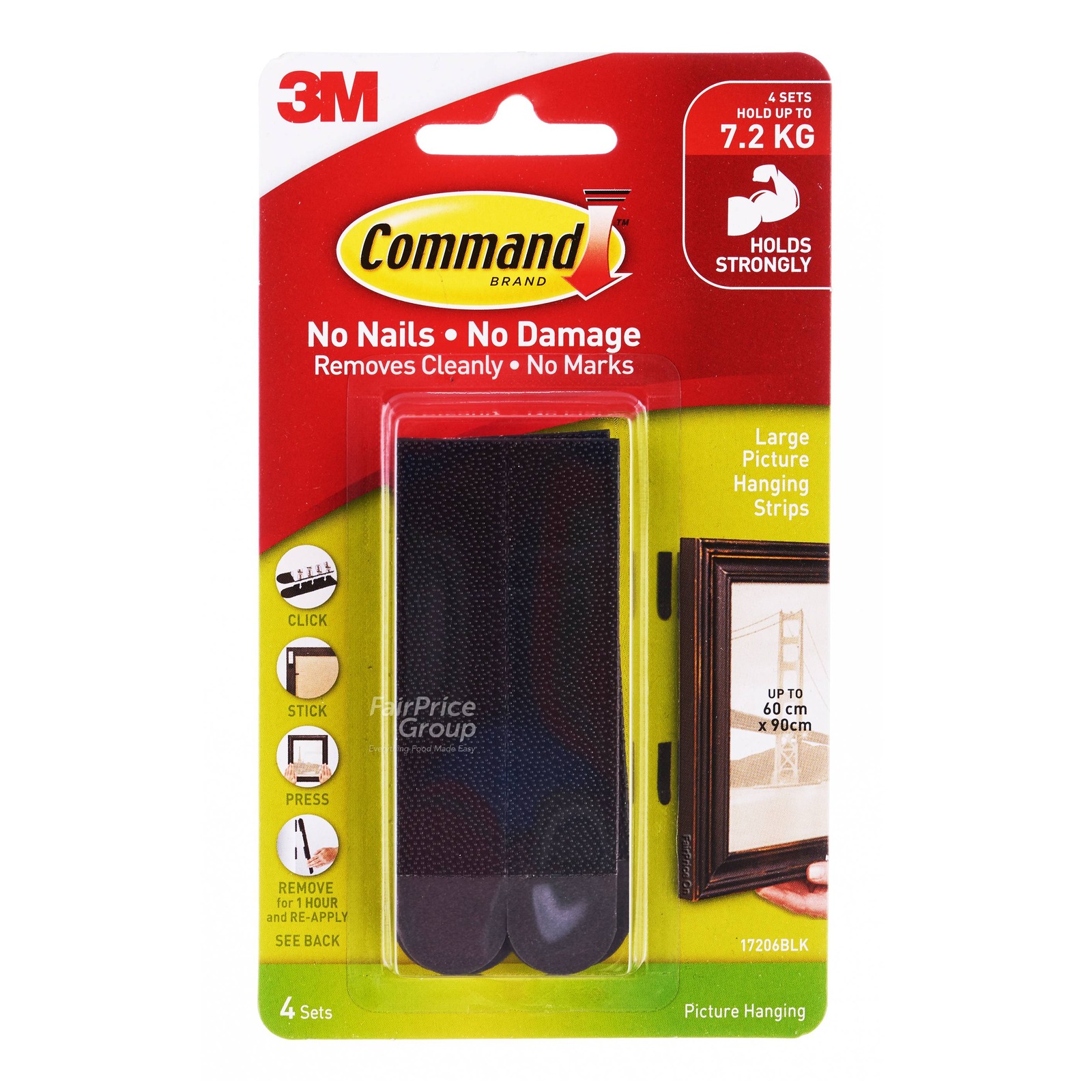 3M Command Picture Hanging Strips - Large (Black)