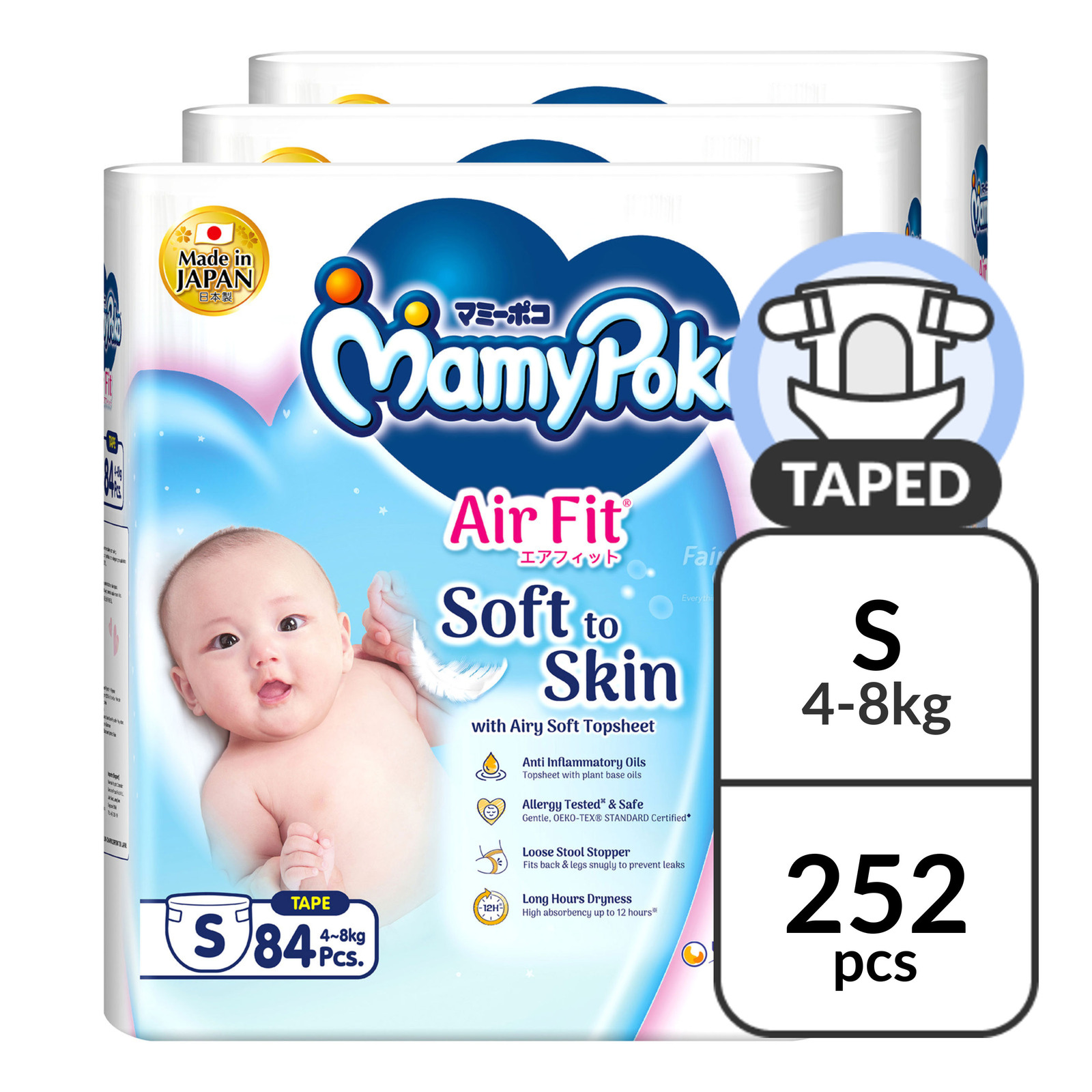 MamyPoko Air Fit Diapers - S (4 - 8kg)