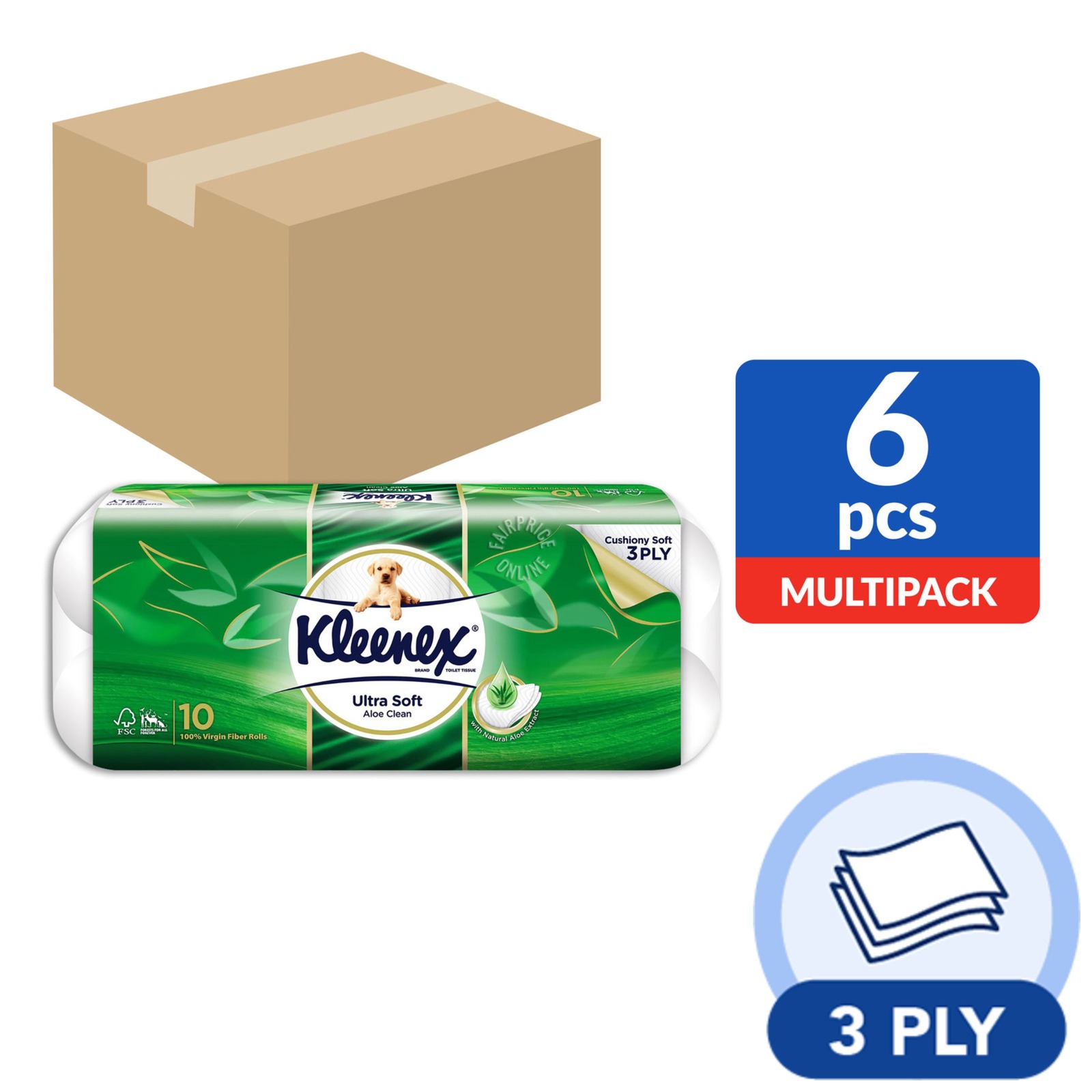 KKleenex Ultra Soft Toilet TissueRolls-AloeClean