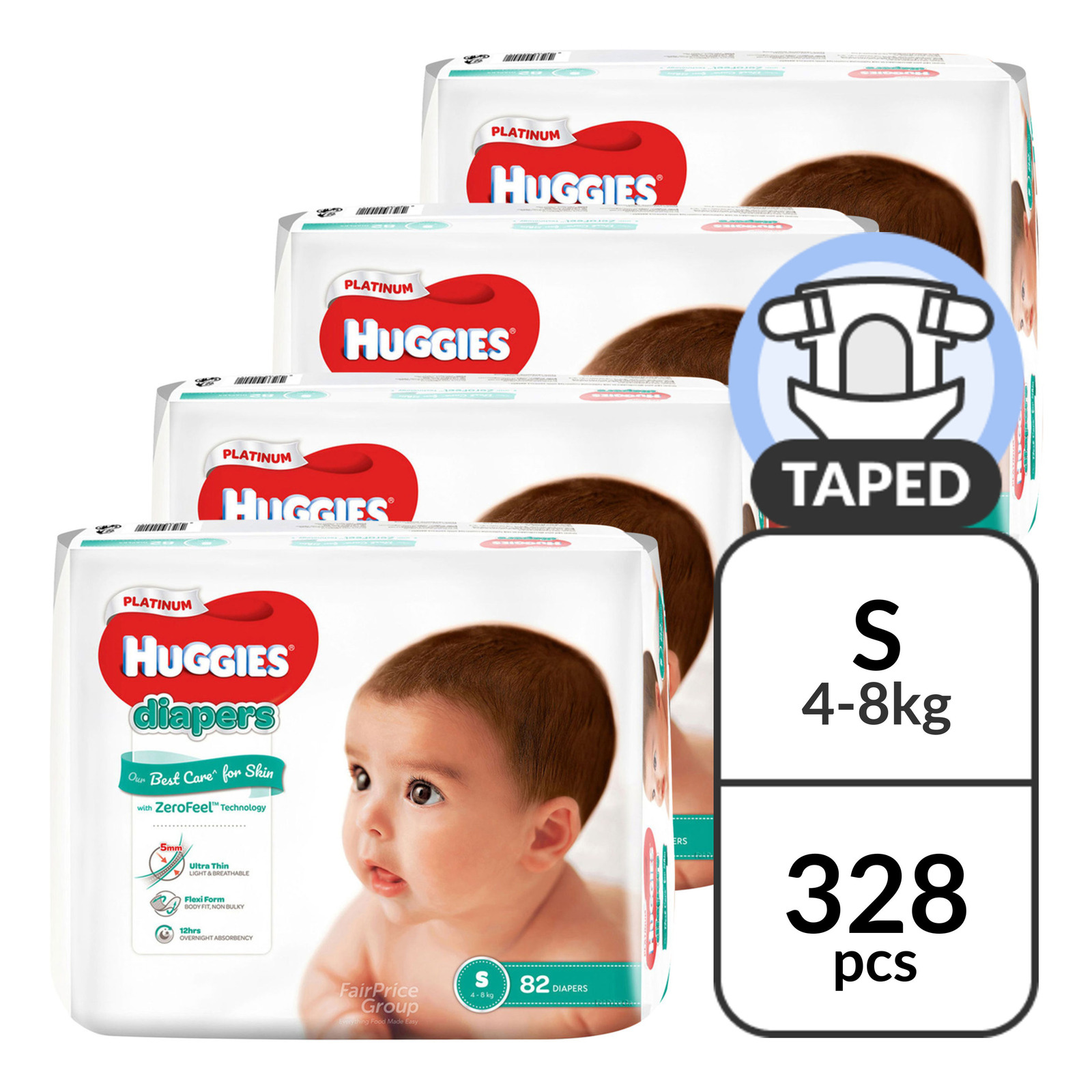Huggies Platinum Diapers - S (4 - 8kg)