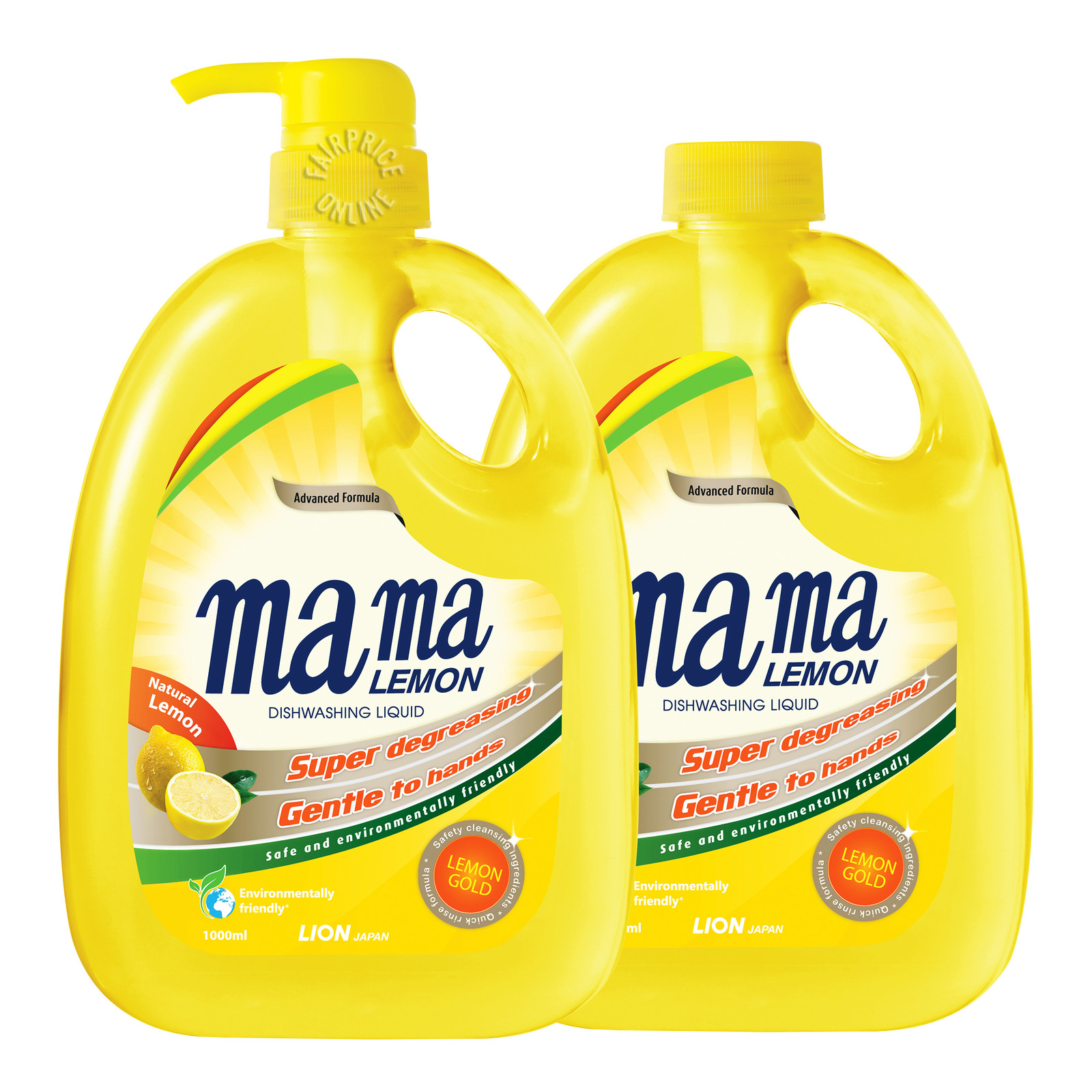 Mama Lemon Gold Dishwashing Liquid & Refill - Natural Lemon