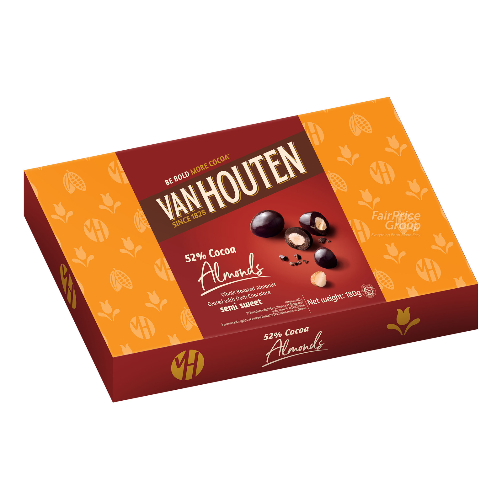 Van Houten Dark Semi-Sweet Chocolate Gift Tin - Almonds