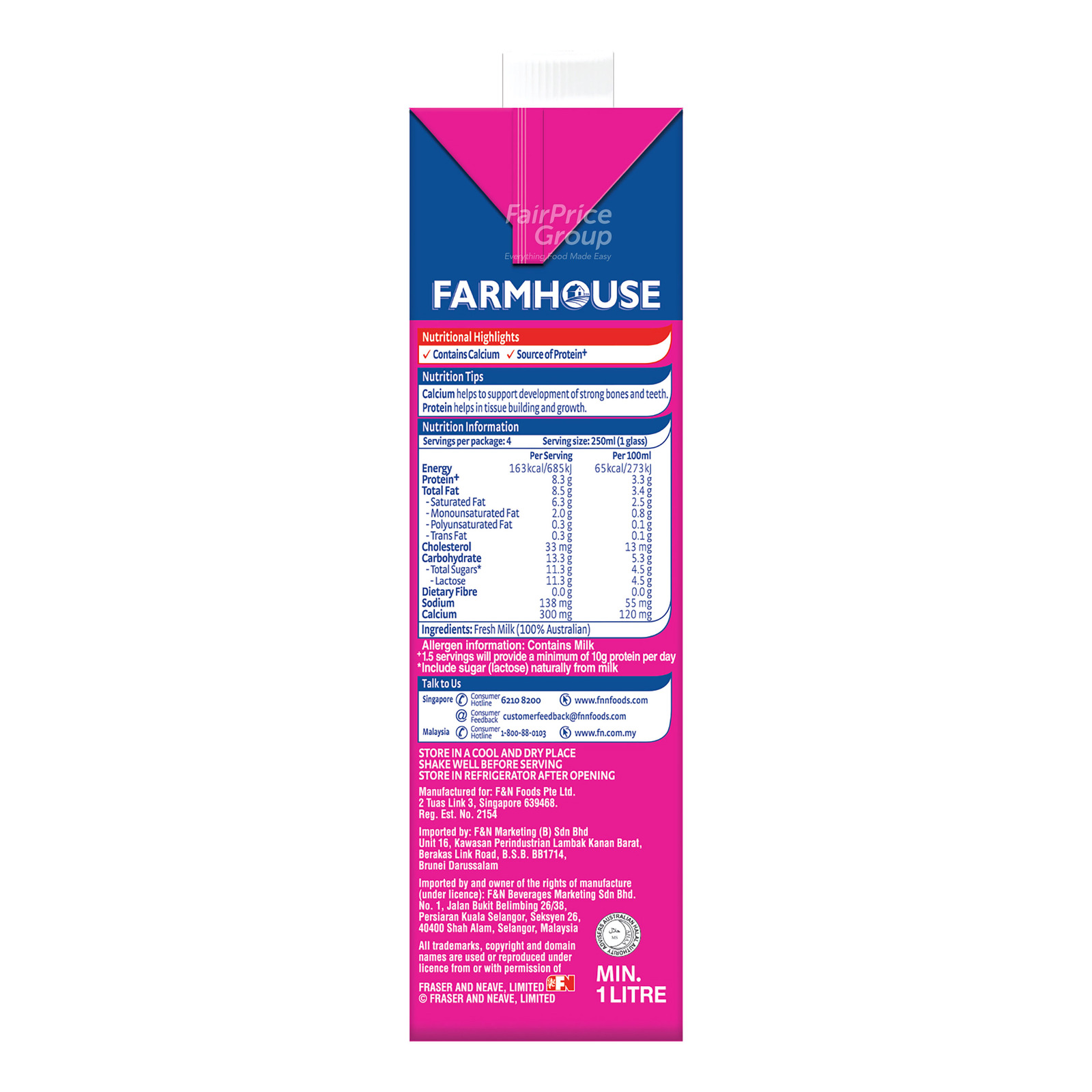 Farmhouse UHT Milk Fresh NTUC FairPrice