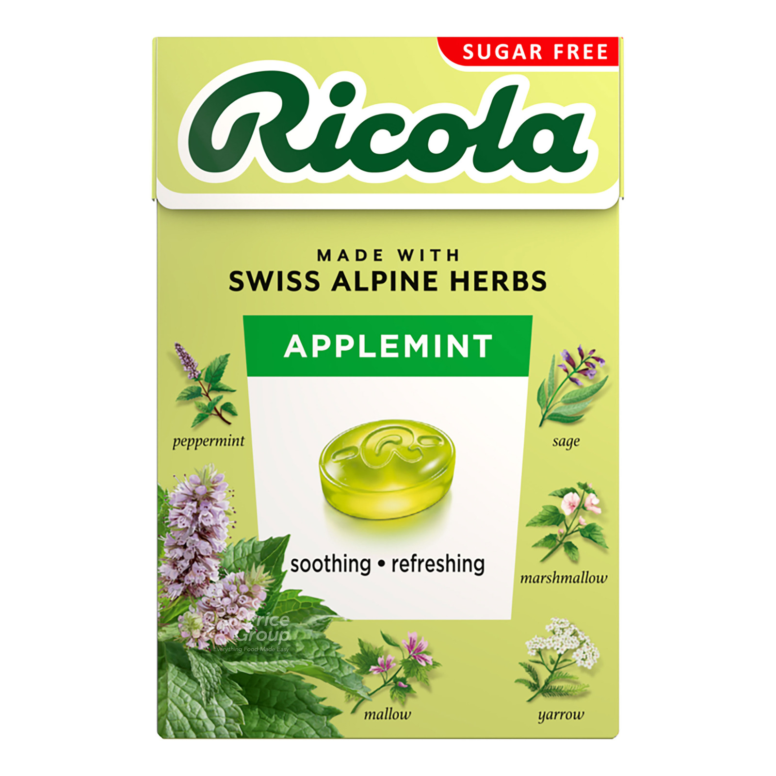 Ricola Natural Relief Swiss Herb Lozenges - Apple Mint (No Sugar)