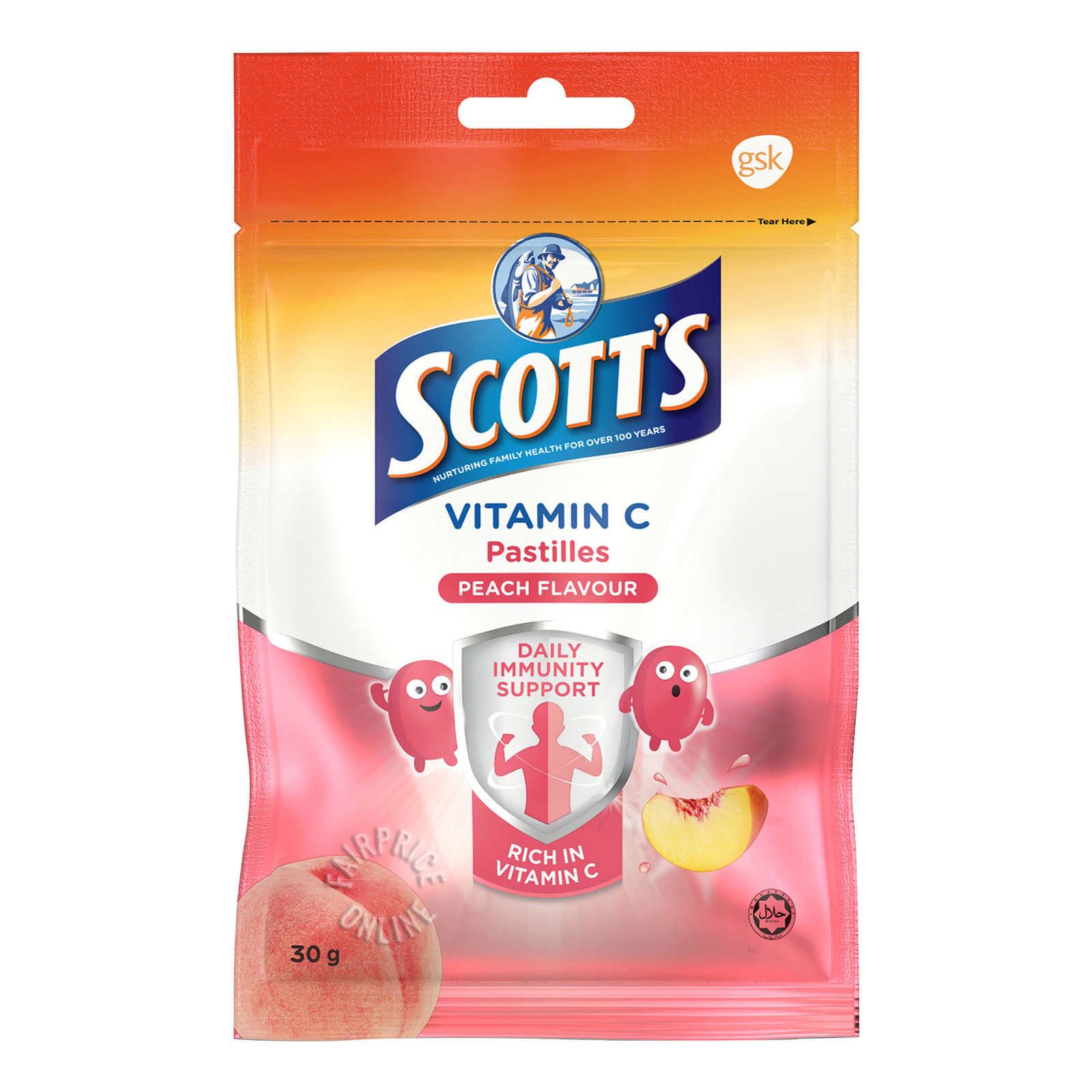 Scott's Vitamin C Pastilles - Peach