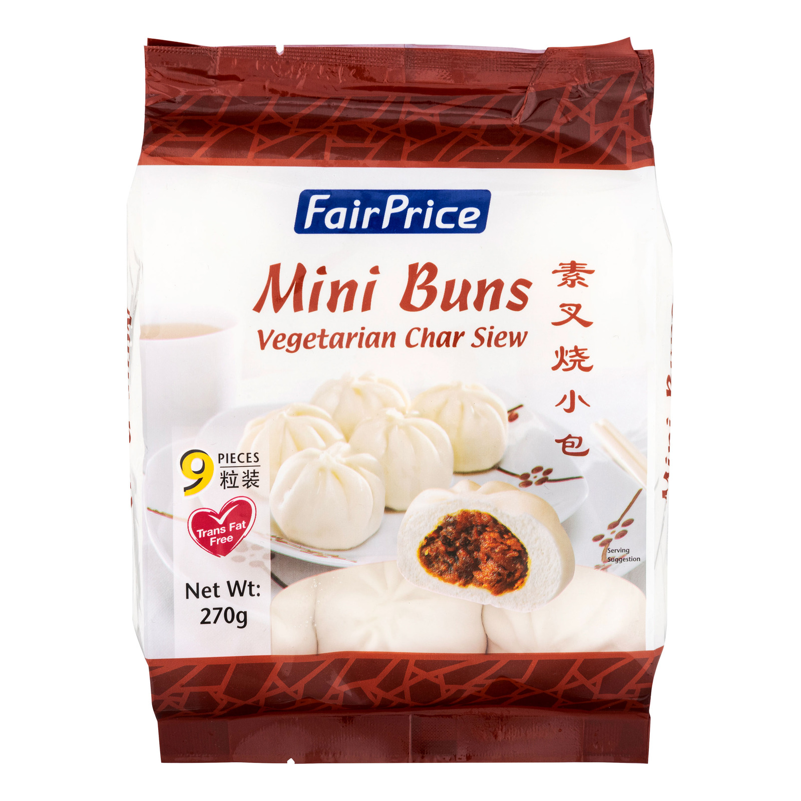 FairPrice Frozen Mini Buns - Vegetarian Char Siew