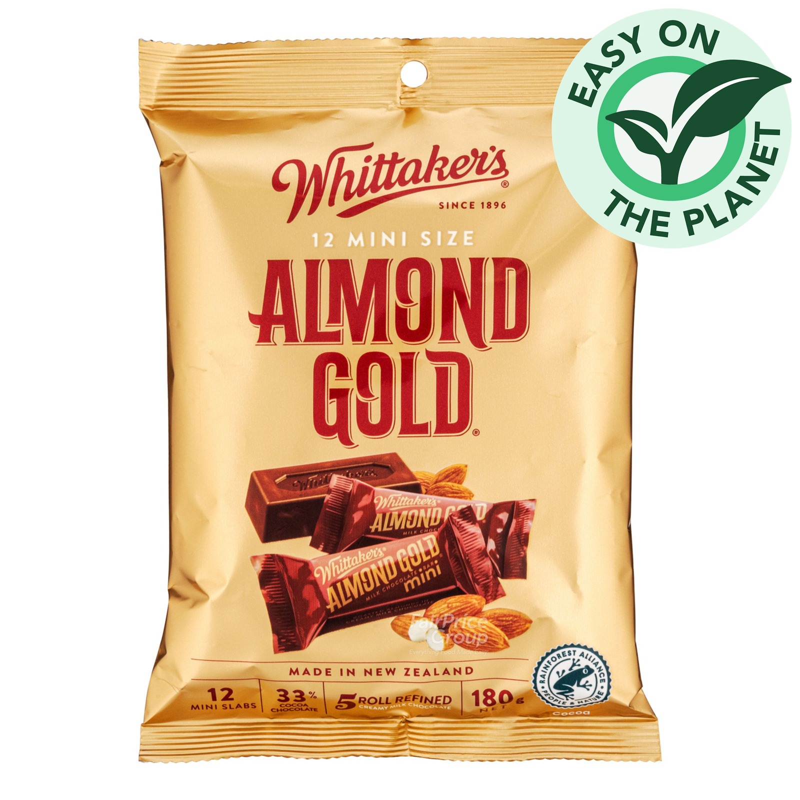 Whittaker's Mini Milk Chocolate Bar - Almond Gold