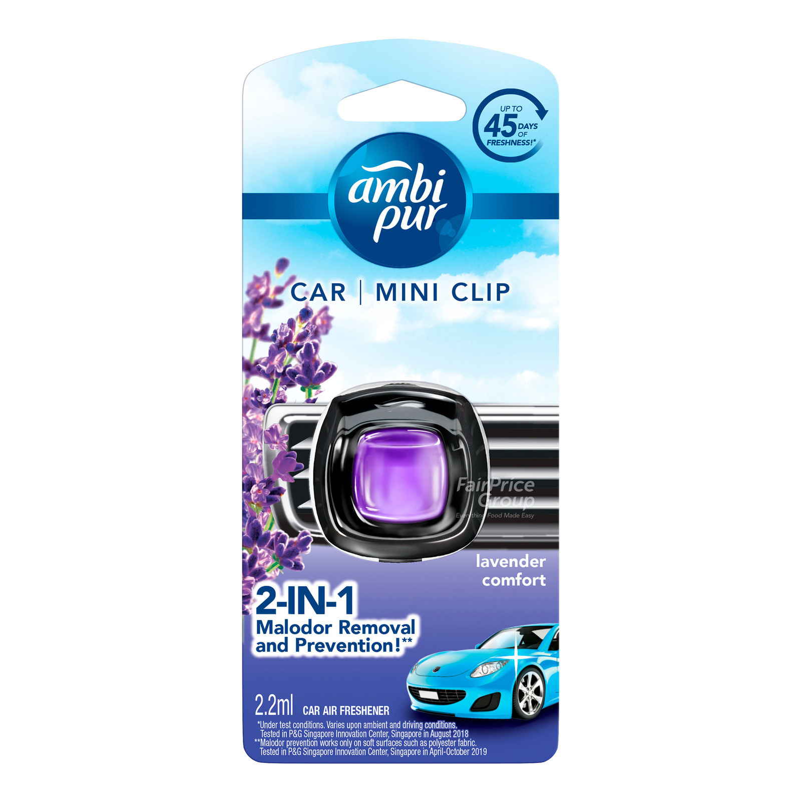 Ambi Pur Car Mini Clip Air Freshener - Lavender Comfort