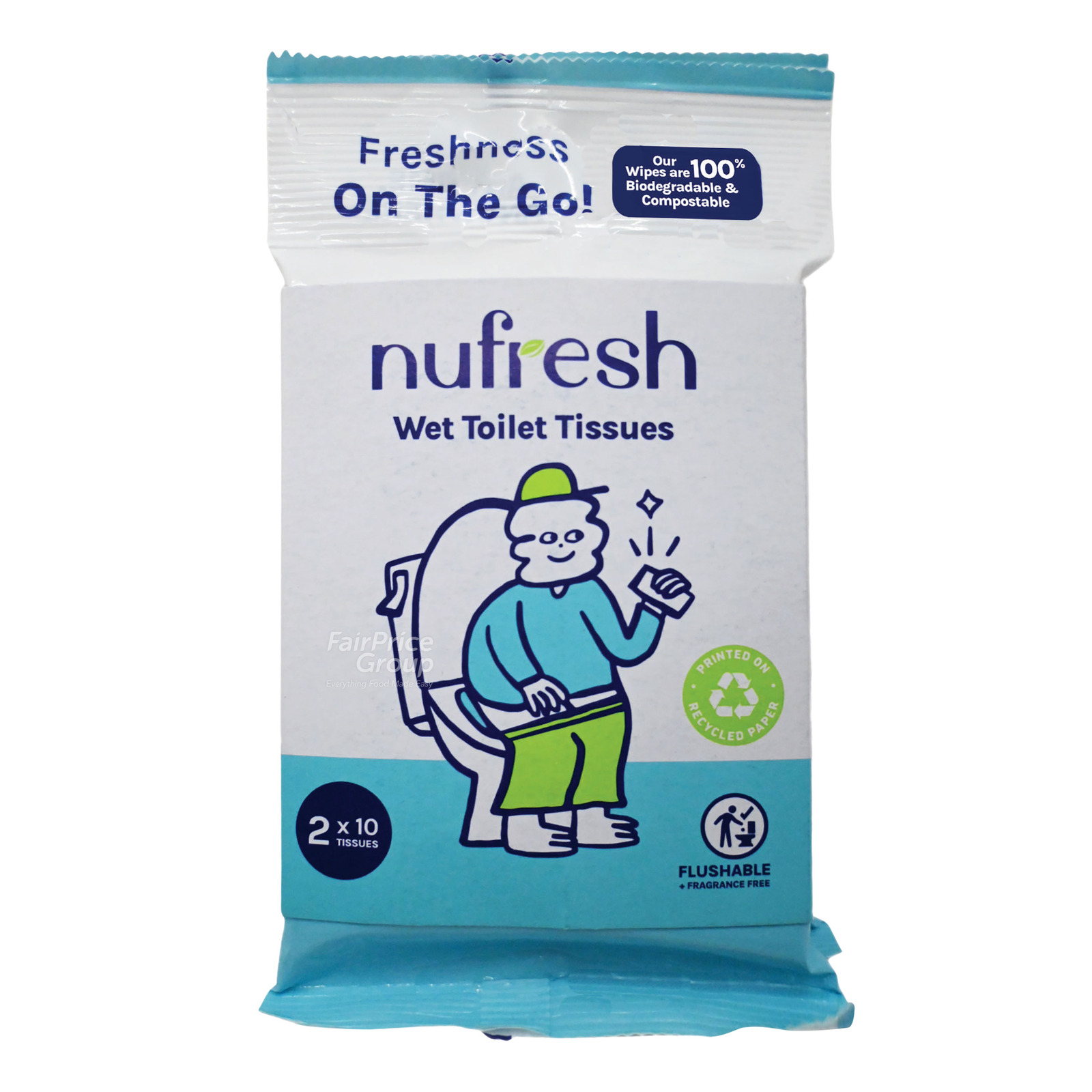 NuFresh Personal Toilet Wipes - Fragrance Free