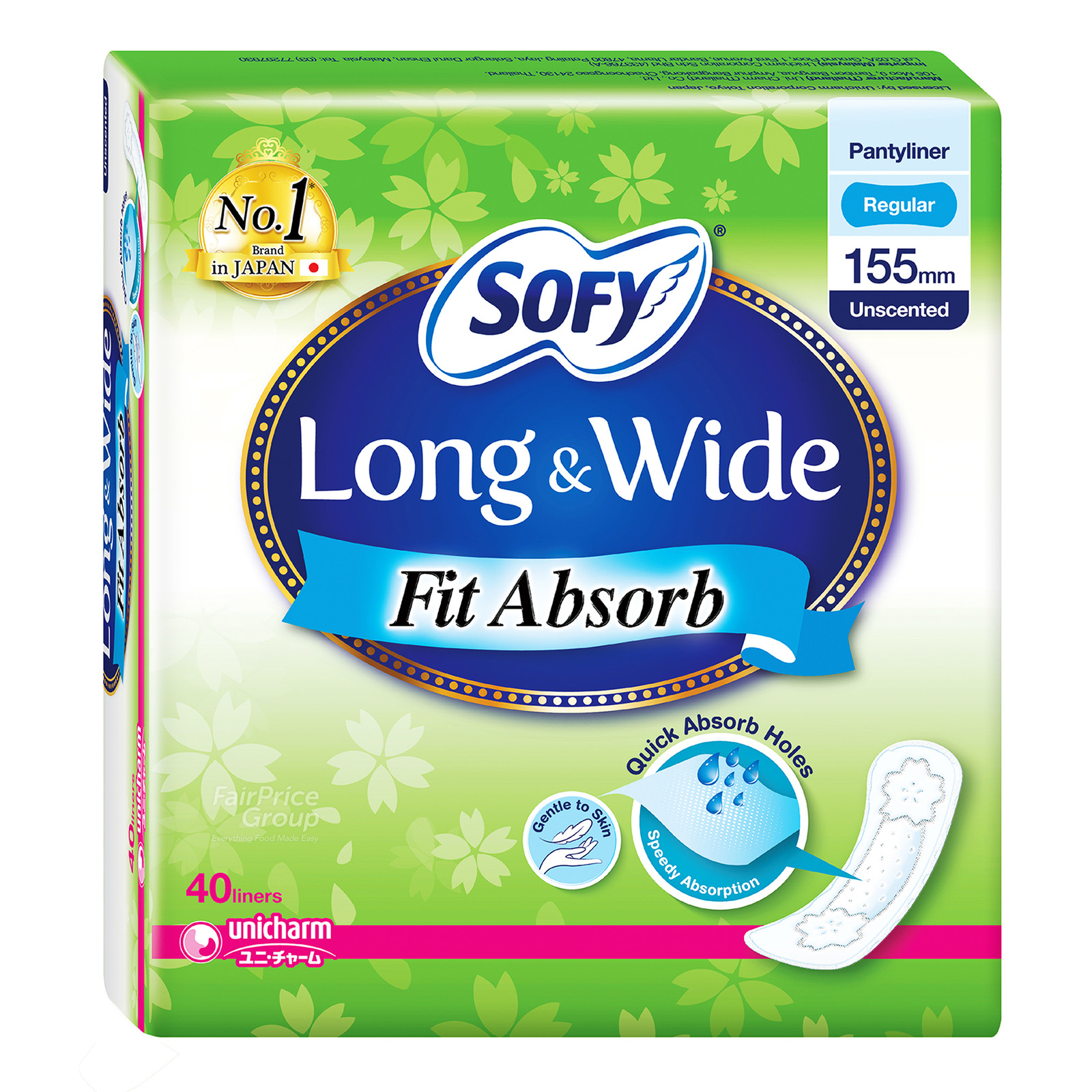 Sofy Long & Wide Pantyliners - Fit Absorb (Unscented)