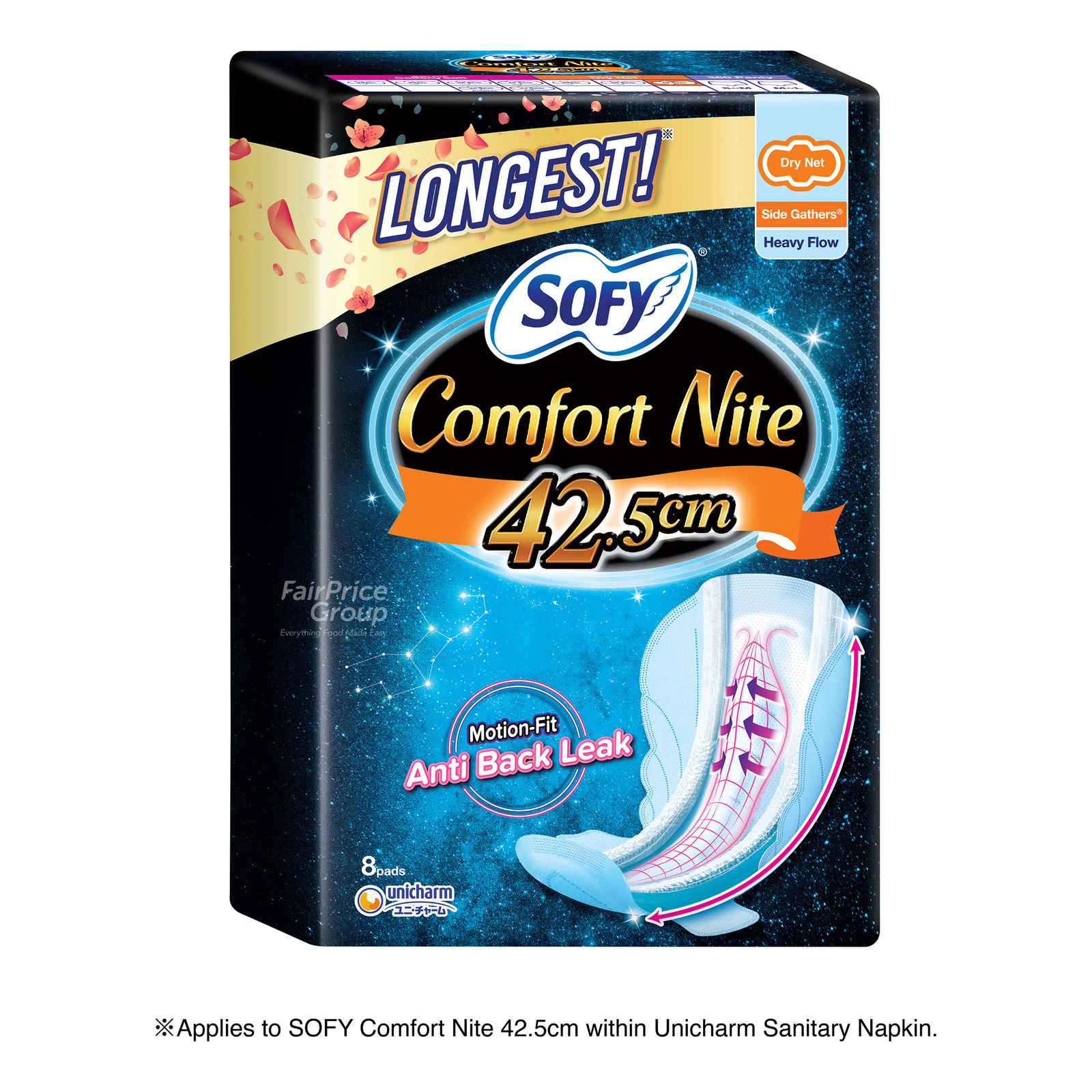 Sofy Side Gathers Night Wing Pads - Comfort Nite (42cm)