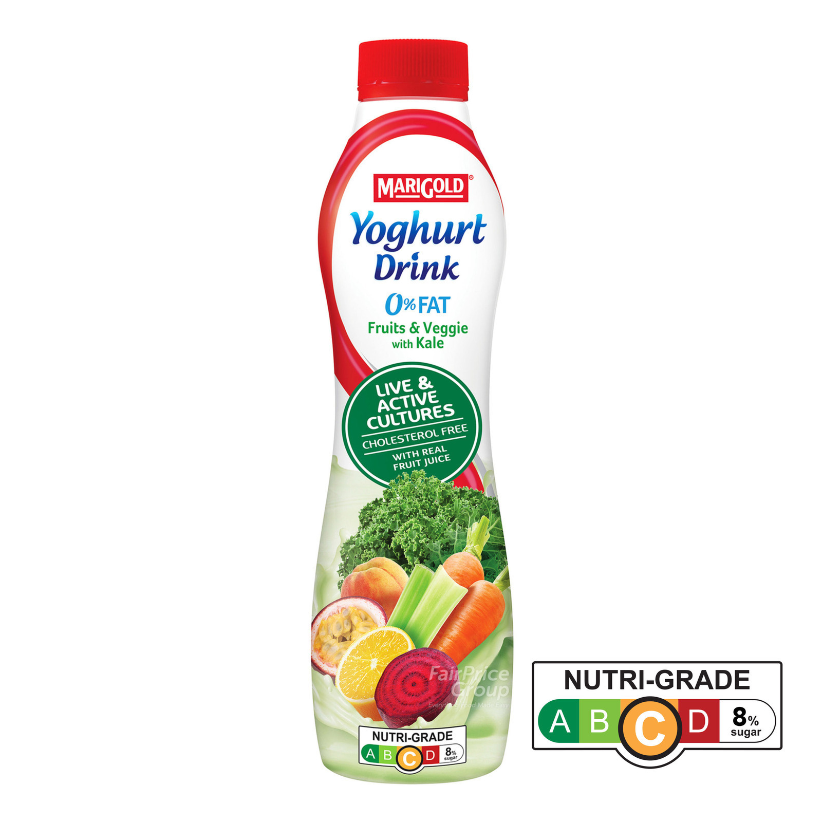 Marigold 0% Fat Yoghurt Bottle Drink - Mixed Fruits & Vegetables