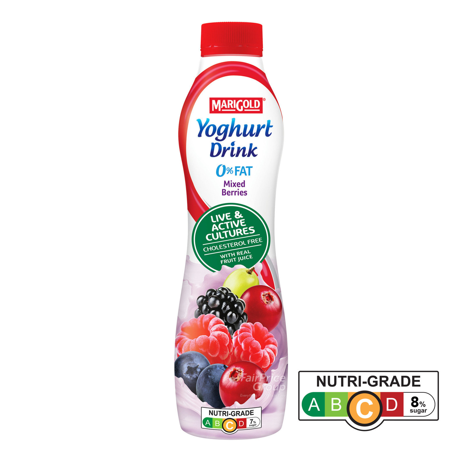 Marigold 0% Fat Yoghurt Bottle Drink - Mixed Berries