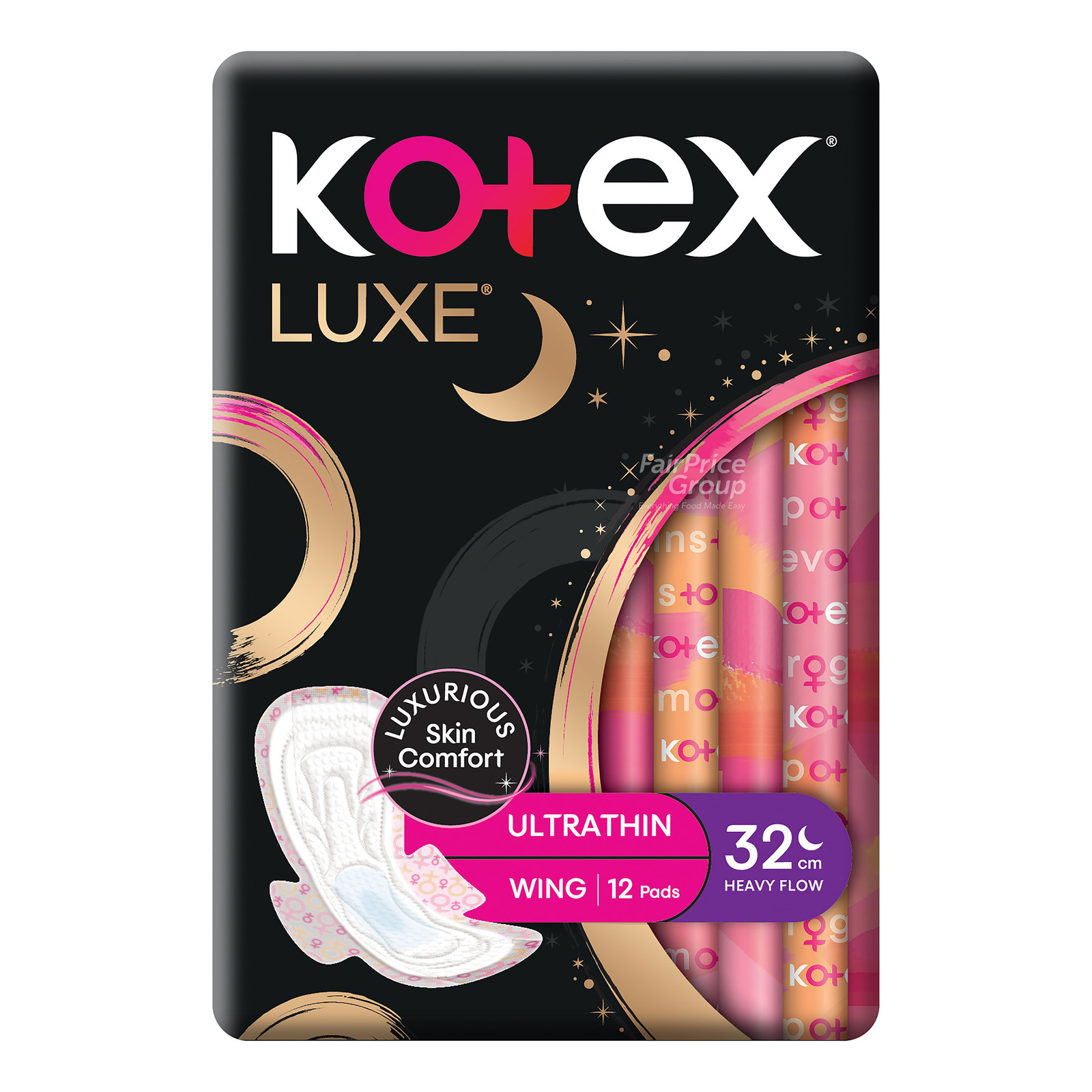 Kotex Luxe Ultrathin Overnight Wing Pads - Heavy (32cm)