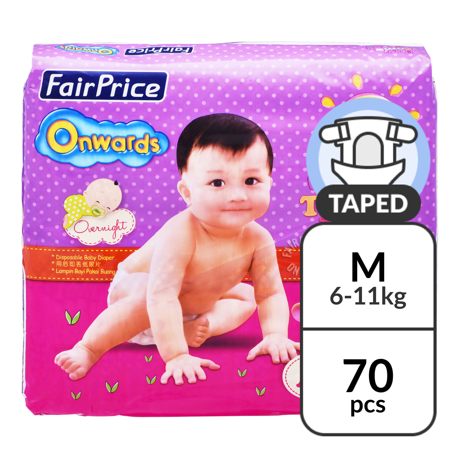 FairPrice Onwards Baby Diapers - M (6 - 11kg)