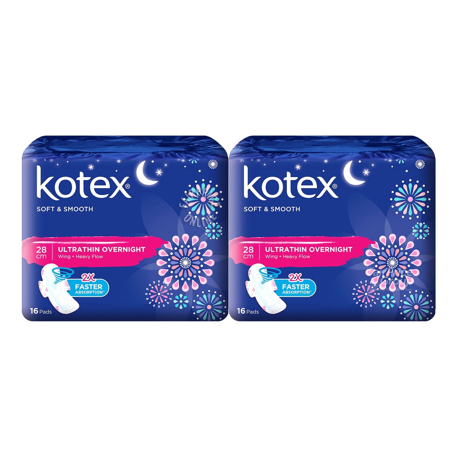 Kotex Soft & Smooth Ultrathin Wing Pads - Heavy (28cm)