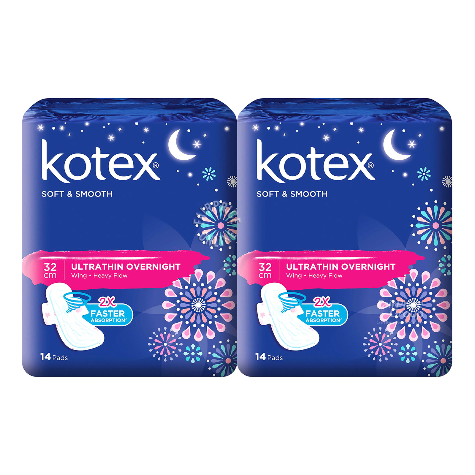 Kotex Soft & Smooth Ultrathin Wing Pads - Heavy (32cm)