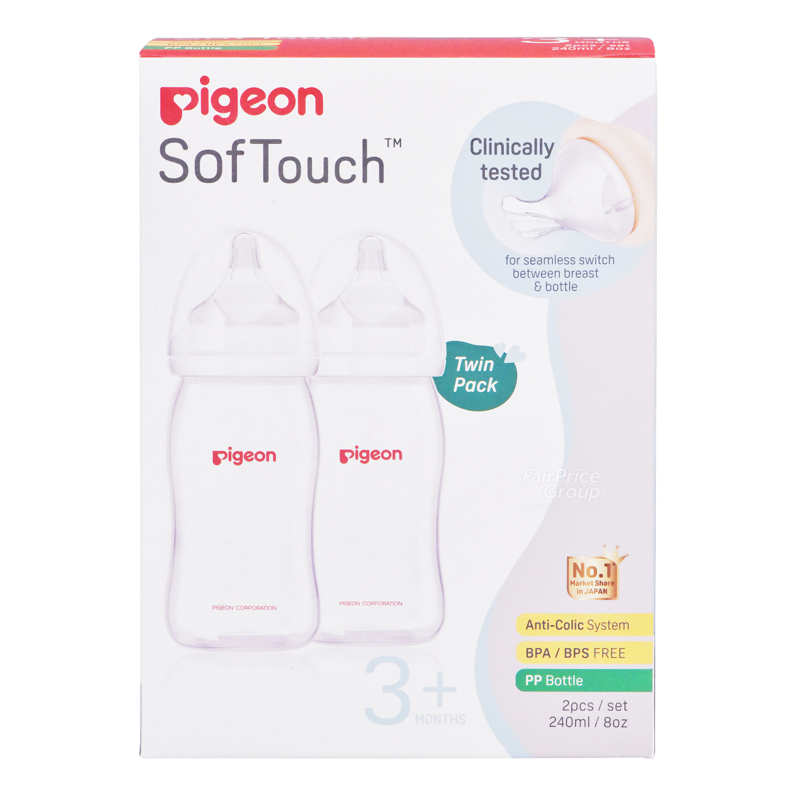 Pigeon Peristaltic Plus Nursing Bottle - PP (3+ Month)