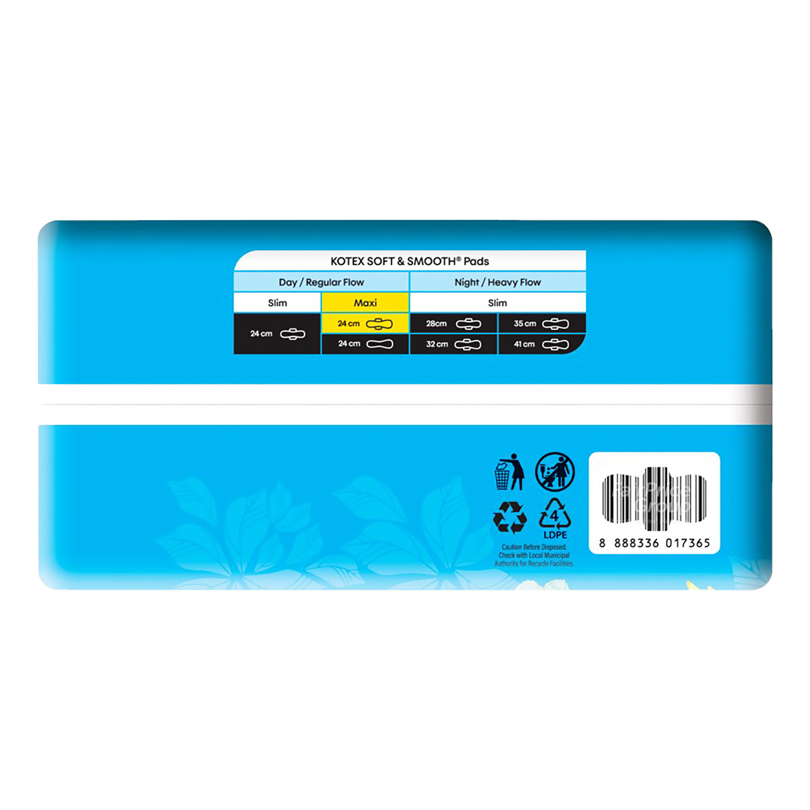 Kotex Soft & Smooth Maxi Wing Pads - Regula   r Flow (24cm