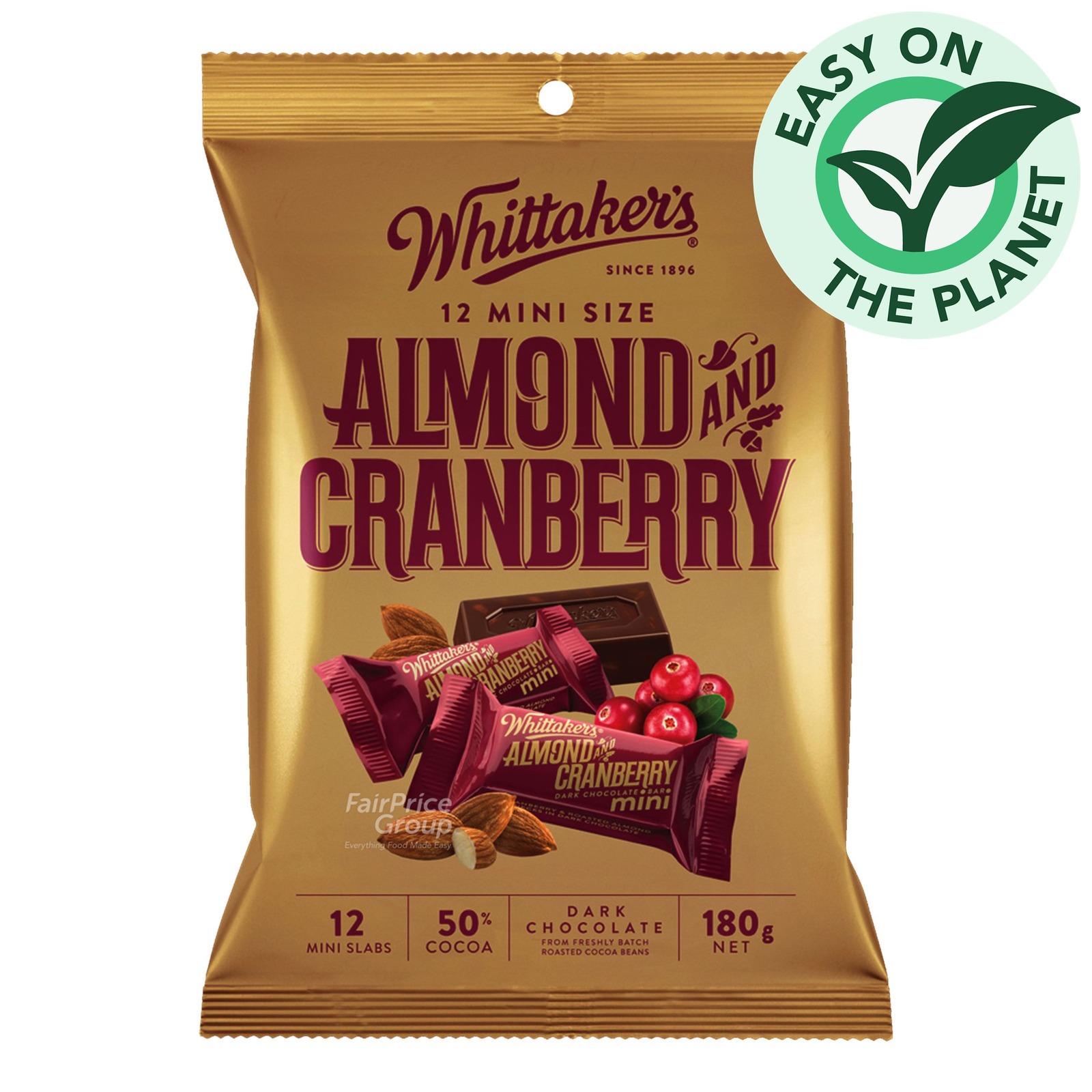 Whittaker's Mini Dark Chocolate Bar - Almond & Cranberry