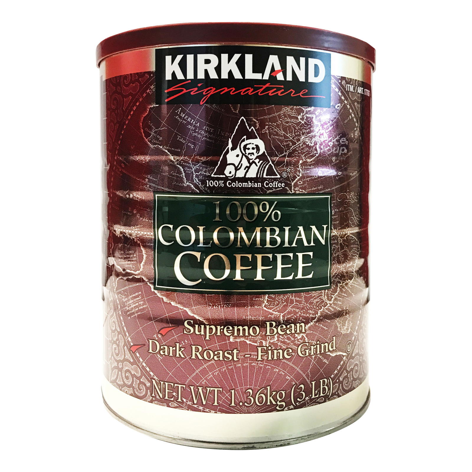 kirkland signature 100 colombian coffee powder dark roast 1 36kg
