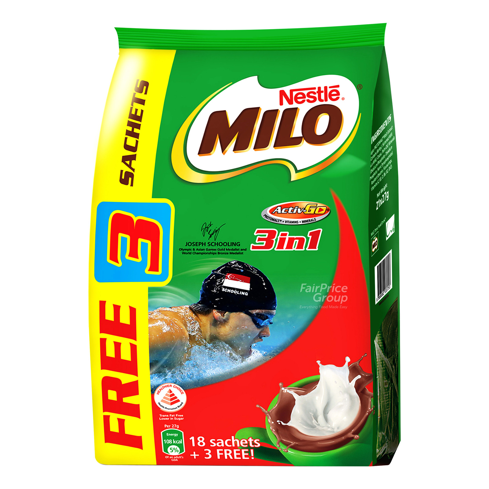 Milo 3 in 1 Instant Chocolate Malt Drink - Regular
