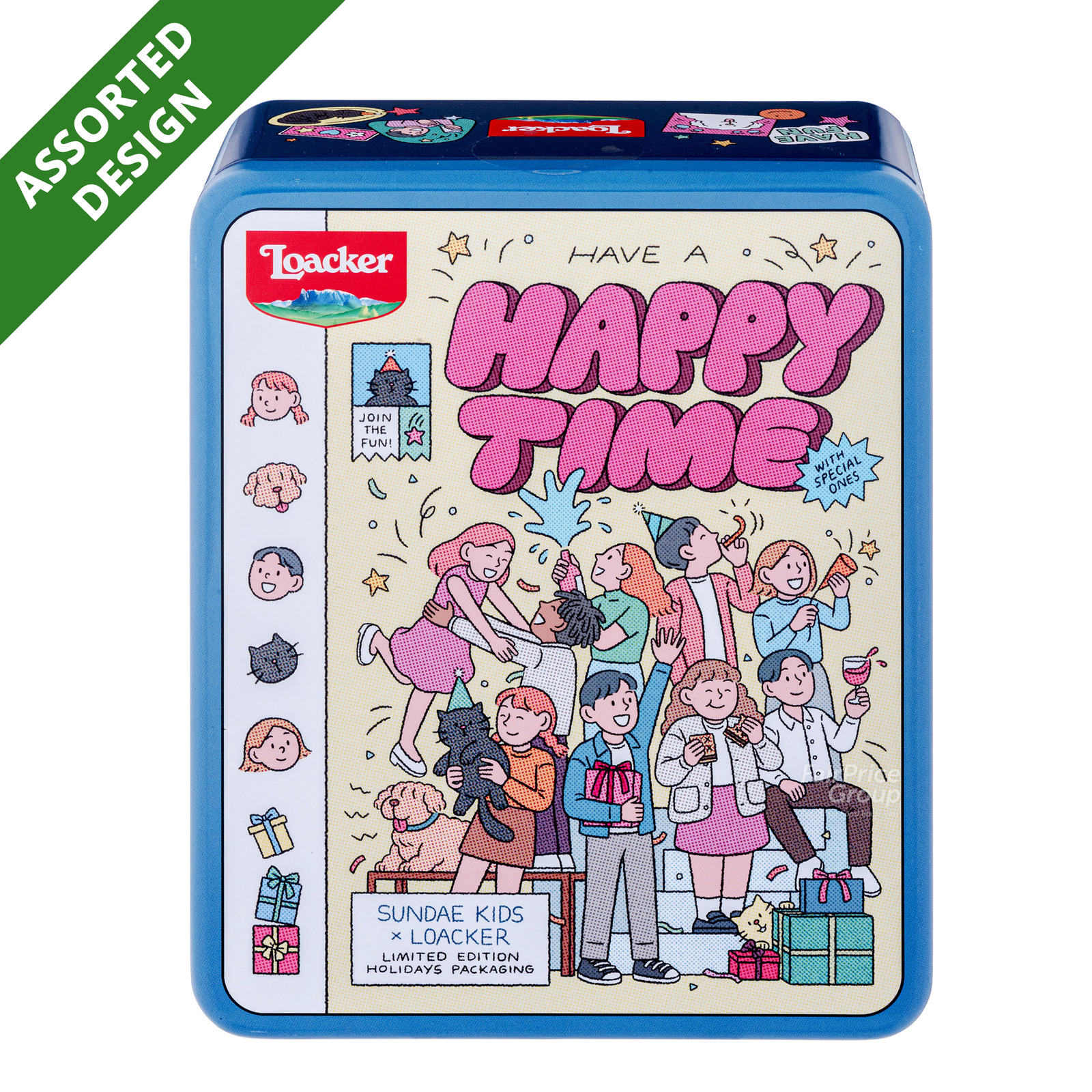 Loacker Quadratini Crispy Wafers Gift Tin - Christmas (Assorted)