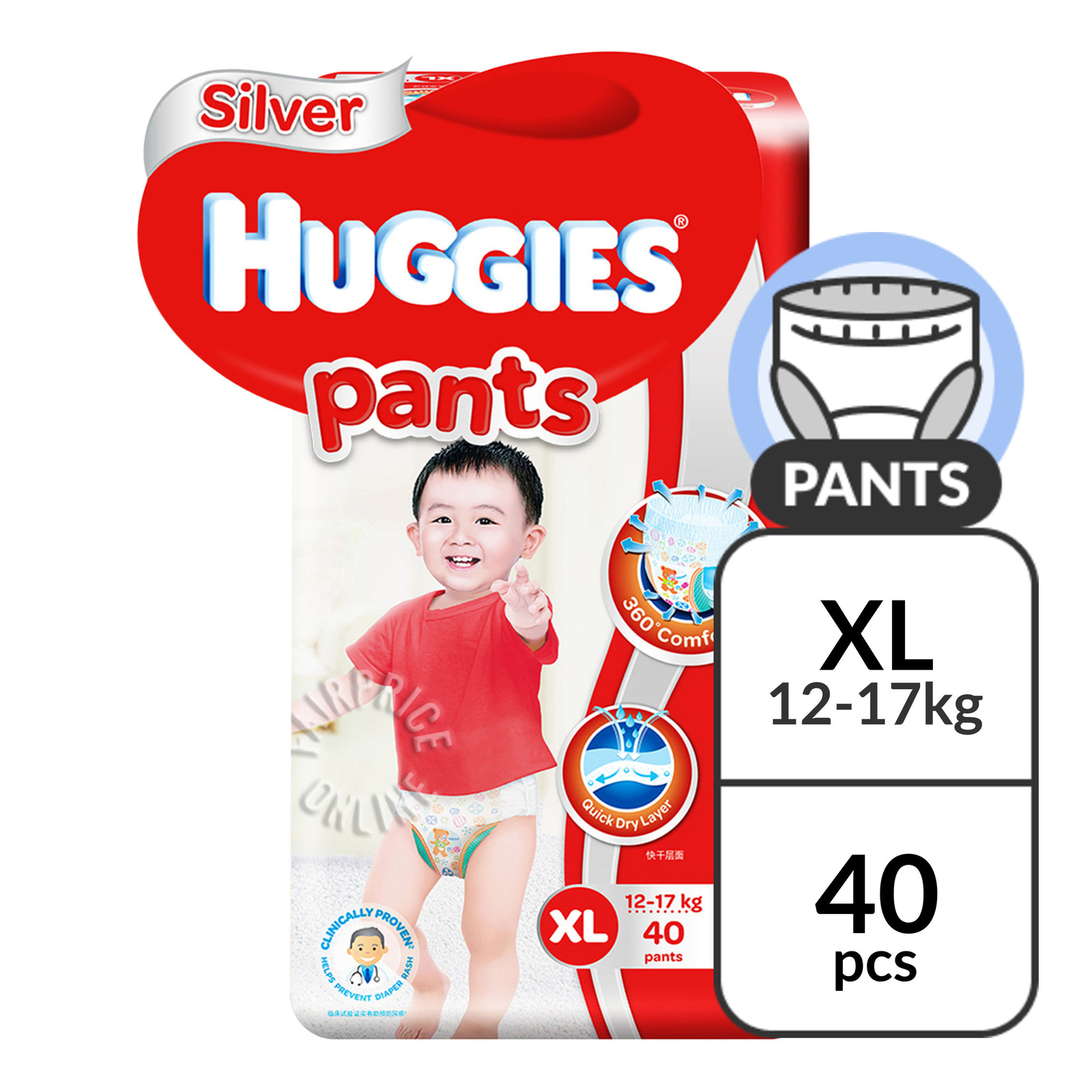 Huggies Silver Pants - XL (12 - 17kg)