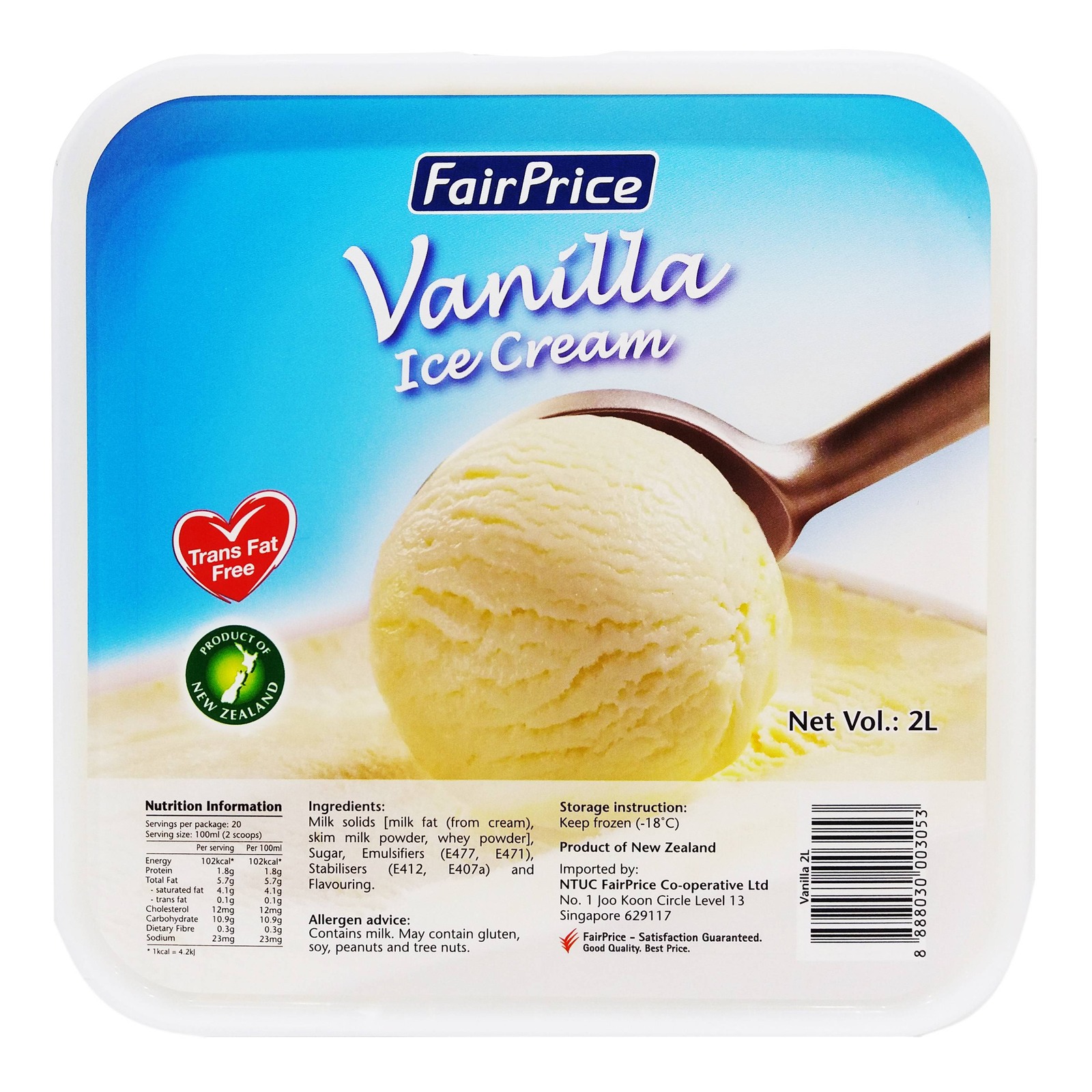 FairPrice Ice Cream Tub - Vanilla