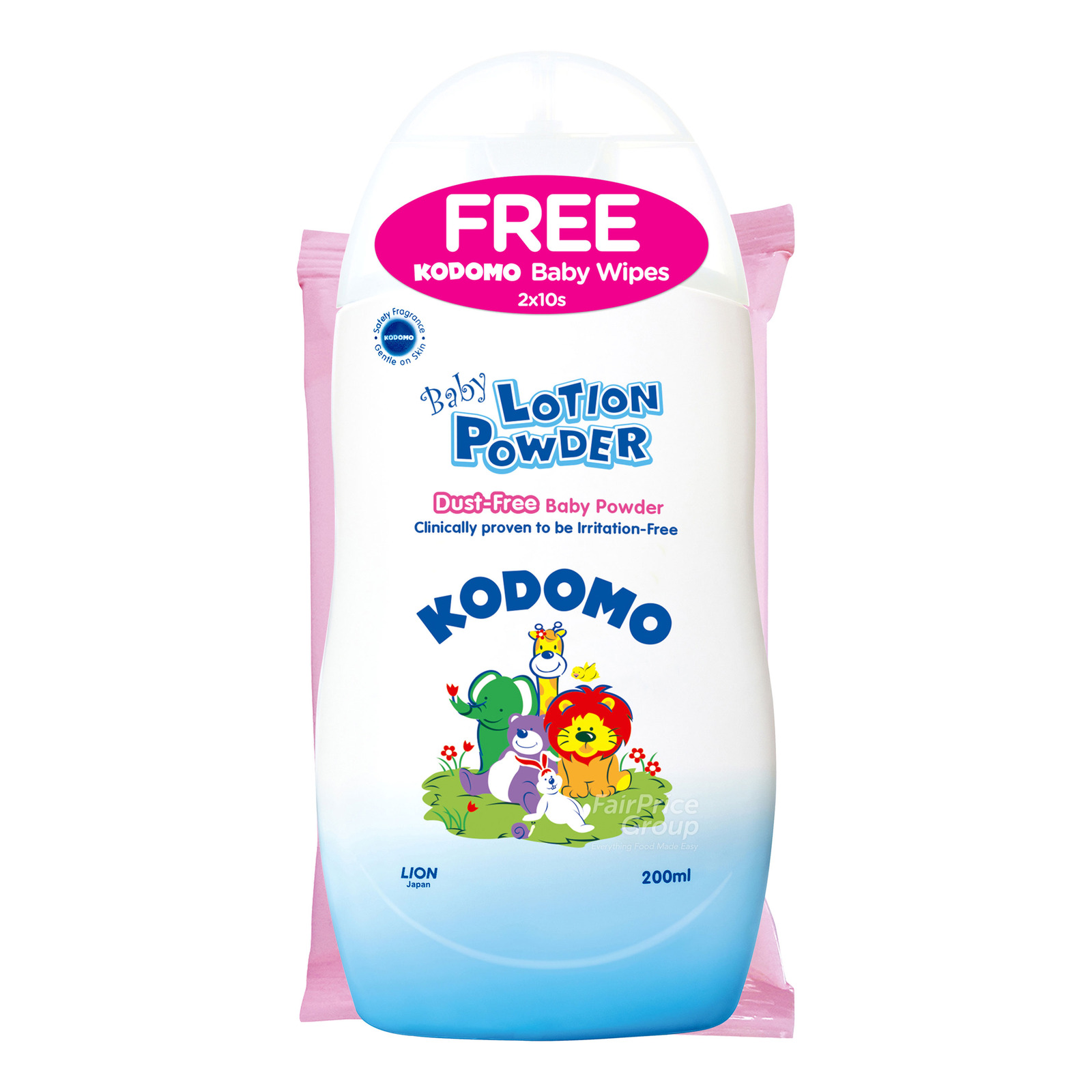 Kodomo Baby Lotion Powder + Free Baby Wipes