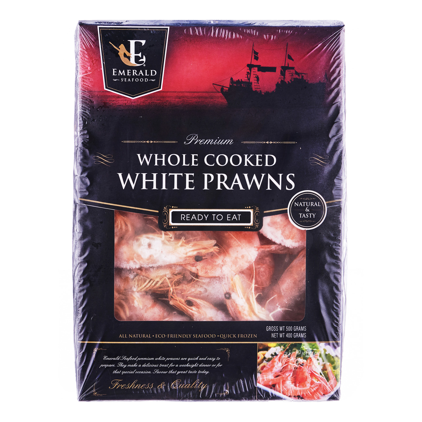 Emerald Premium Frozen Whole White Prawns - Cooked