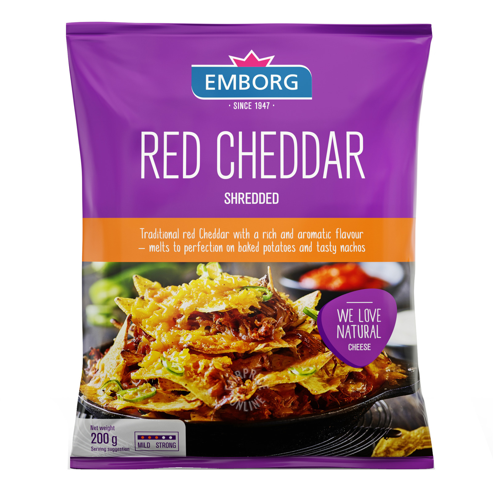 Emborg Shredded Cheese - Red Cheddar