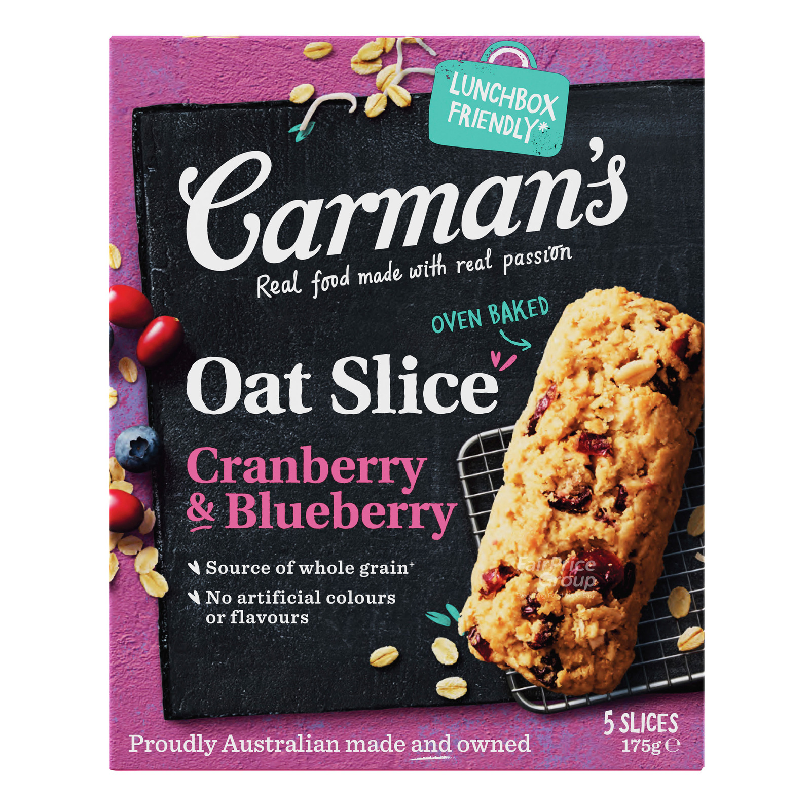 Carman's Baked Oat Slices - Cranberry & Blueberry
