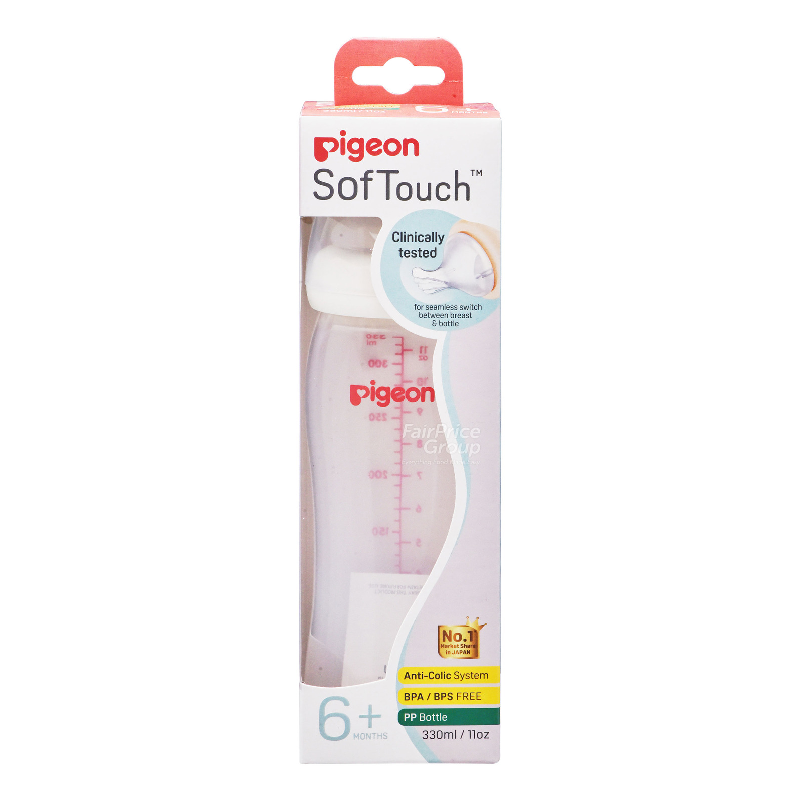 Pigeon Peristaltic Plus Nursing Bottle - PP (6+ Months)