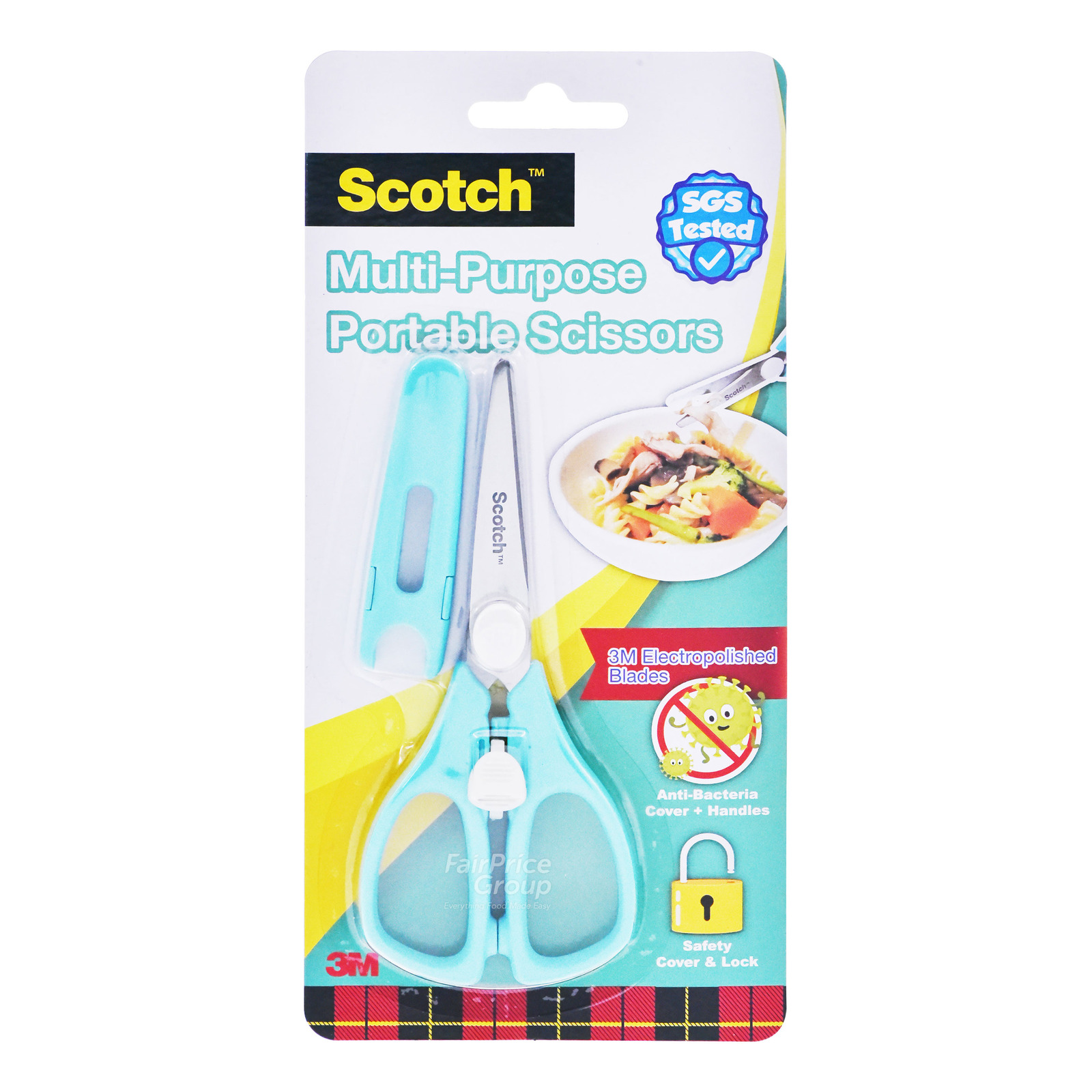 3M Scotch Portable Food Scissors with Cover - Teal
