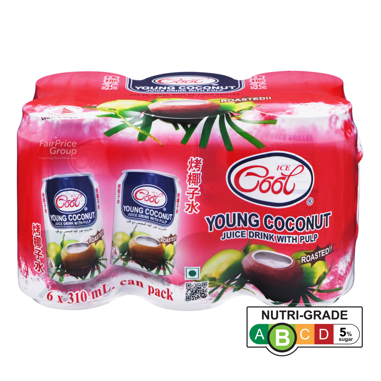 Ice Cool Young Coconut Can Juice - Pulp (Roasted)