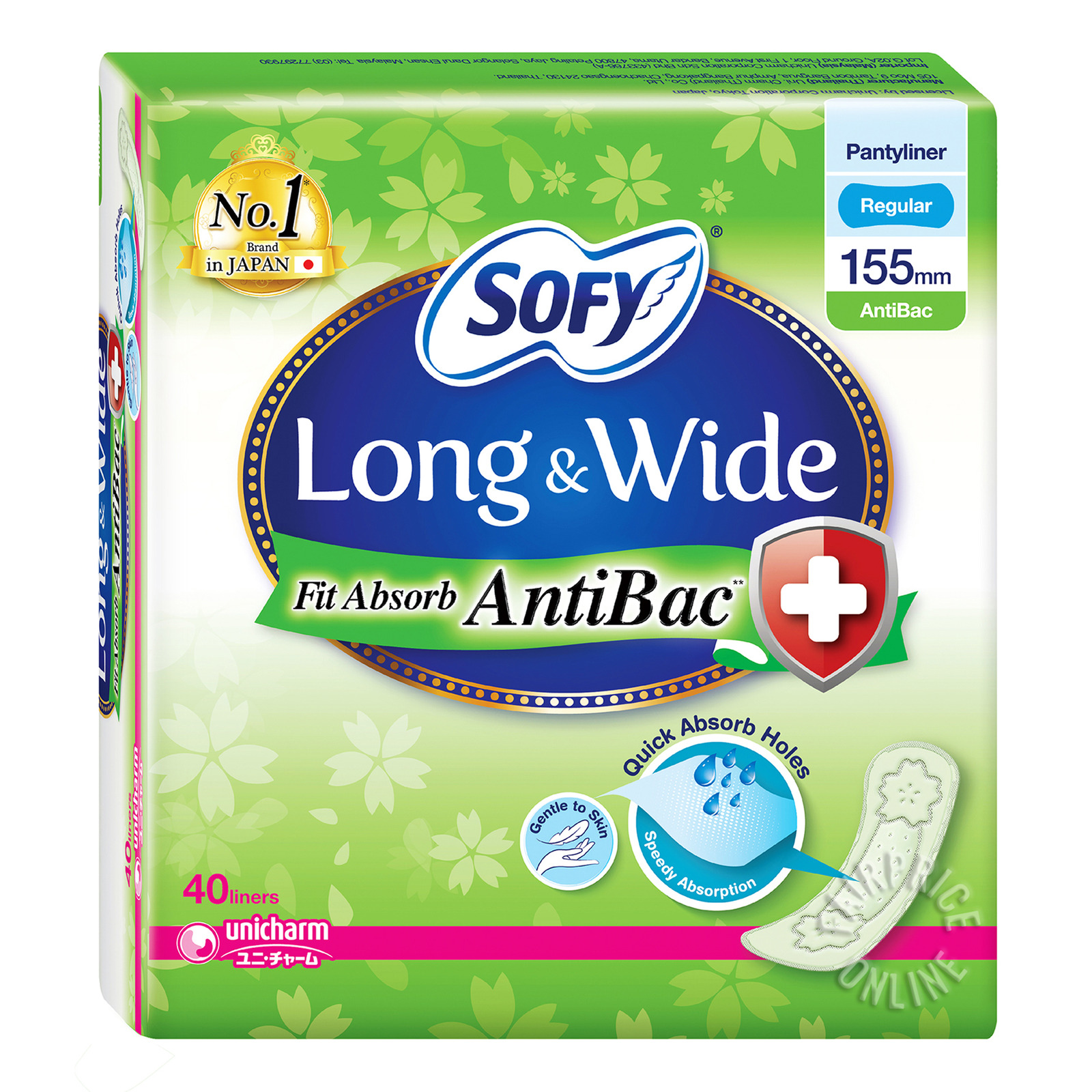 Sofy Long & Wide Pantyliners - Fit Absorb (Anti Bacterial)