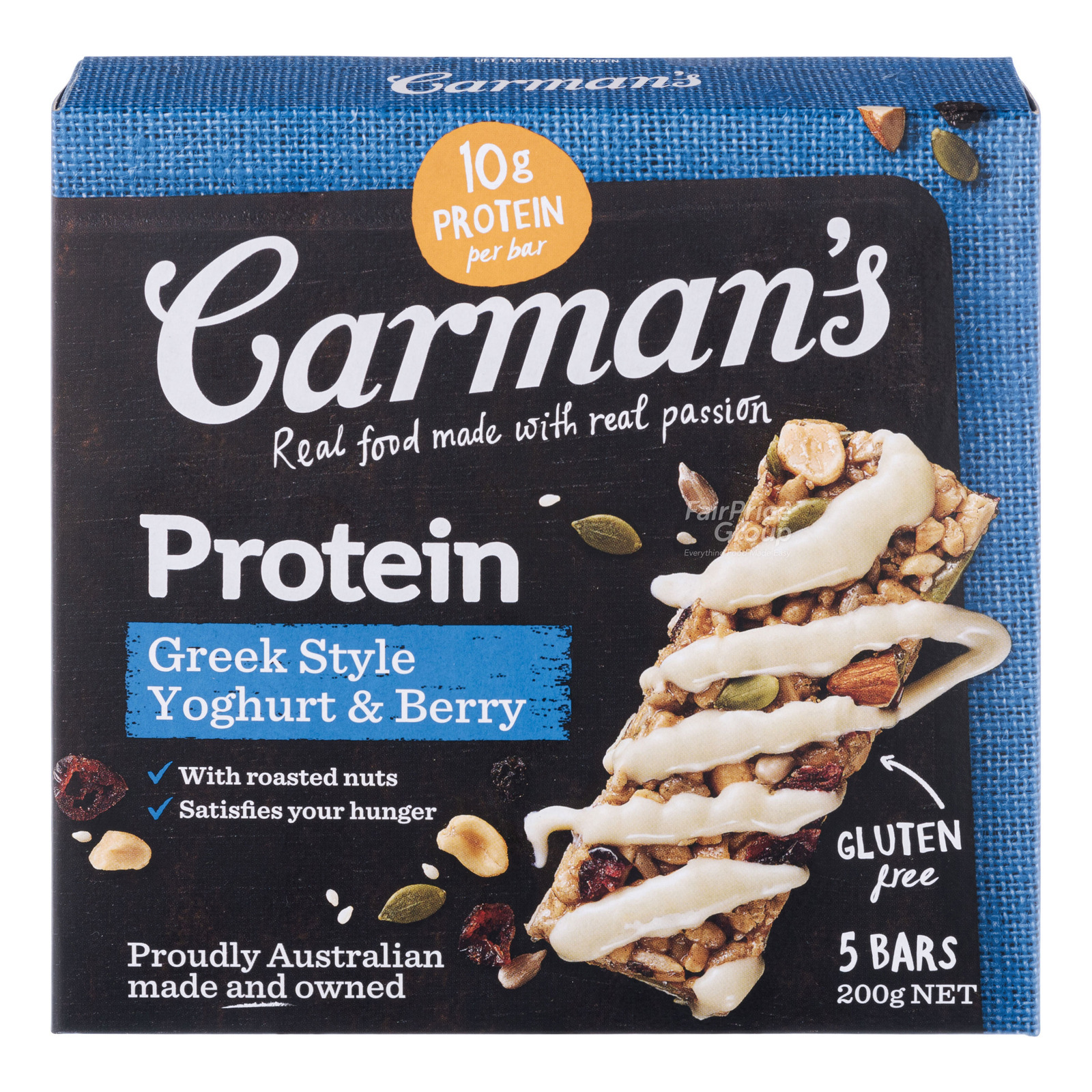 Carman's Gourmet Protein Bars - Greek Style Yoghurt & Berry