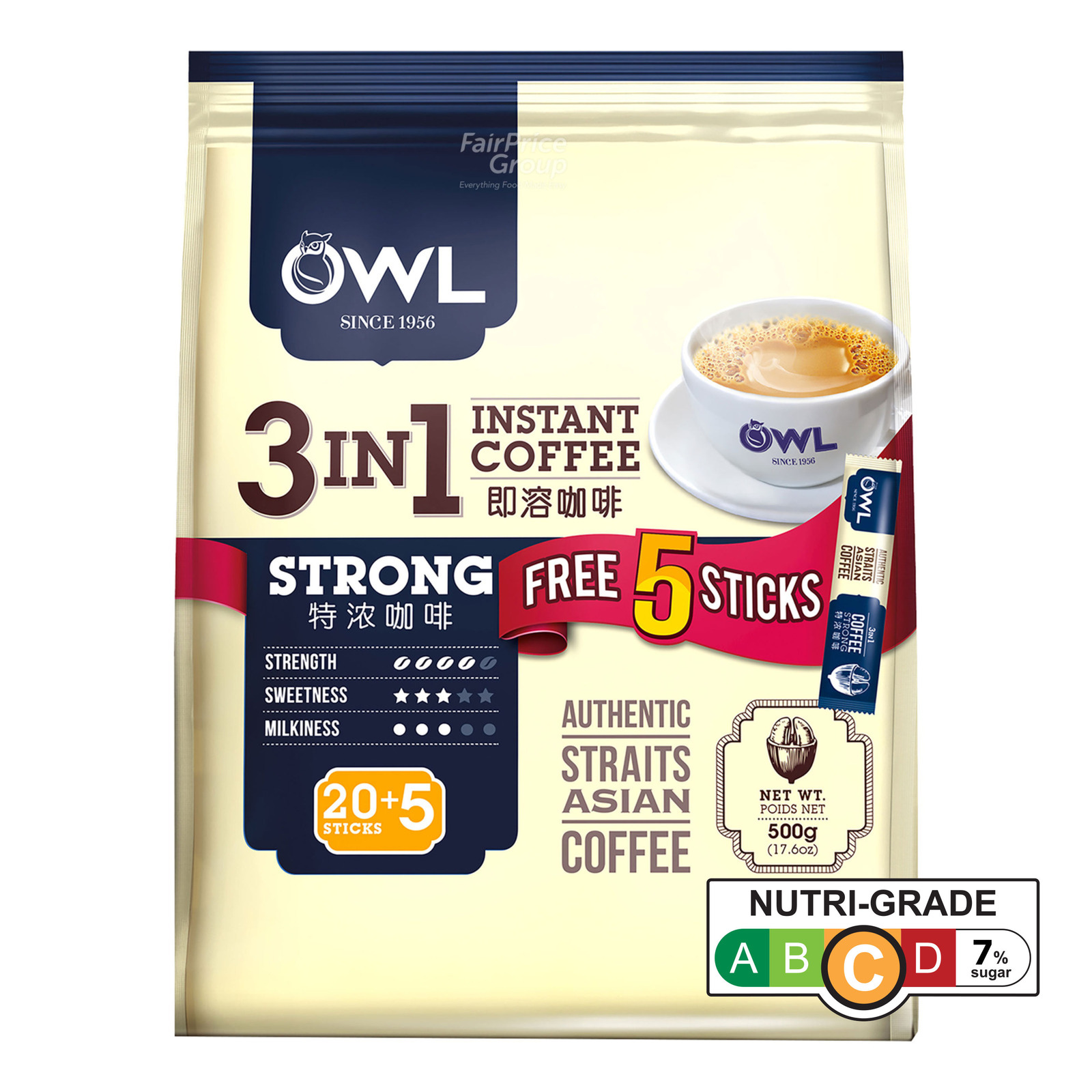 Owl 3 in 1 Instant Coffee - Strong